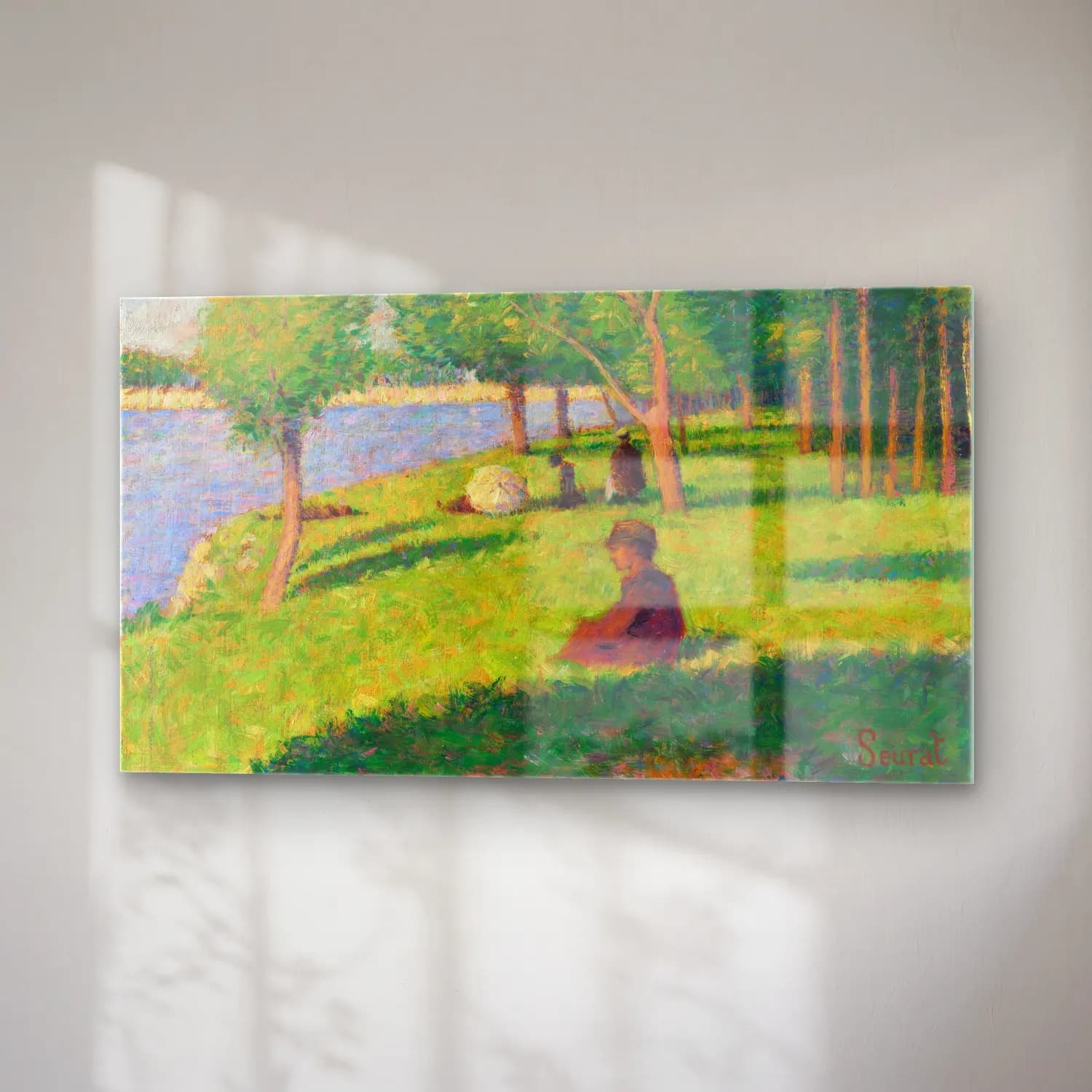 George Seurat – Seated Figures cam tablo — sağ açıdan görünüm