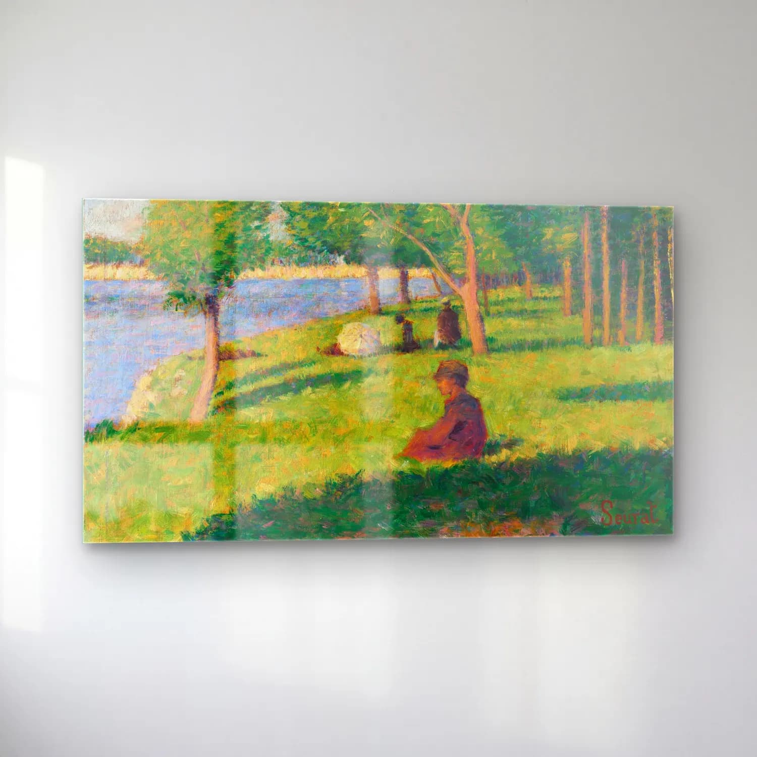 George Seurat – Seated Figures cam tablo — sol açıdan görünüm