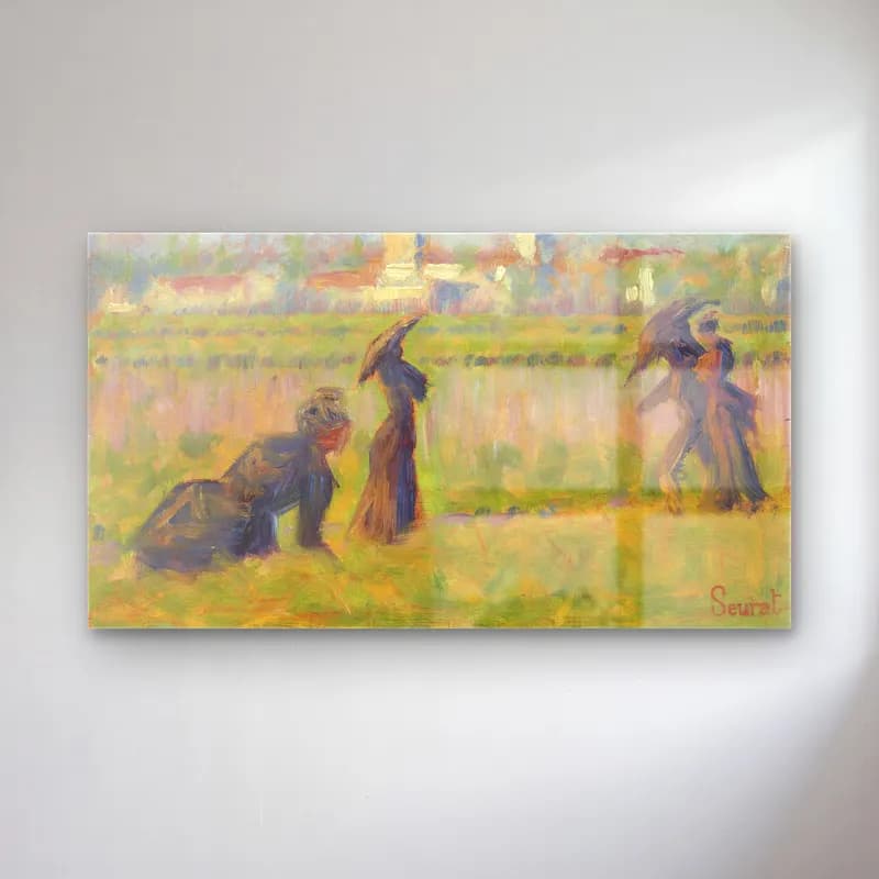 George Seurat – Seurat Figures In Landscape cam tablo — George Seurat – Seurat Figures In Landscape — empresyonist buğday tarlası