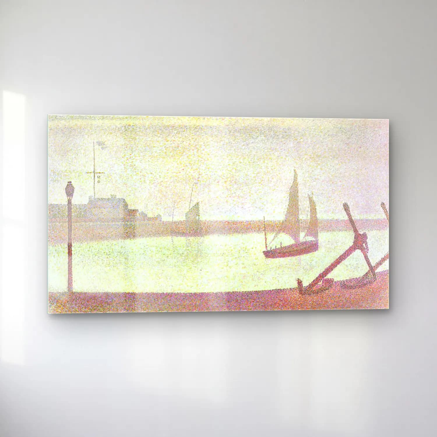 George Seurat – The Channel at Gravelines, Evening cam tablo — sol açıdan görünüm