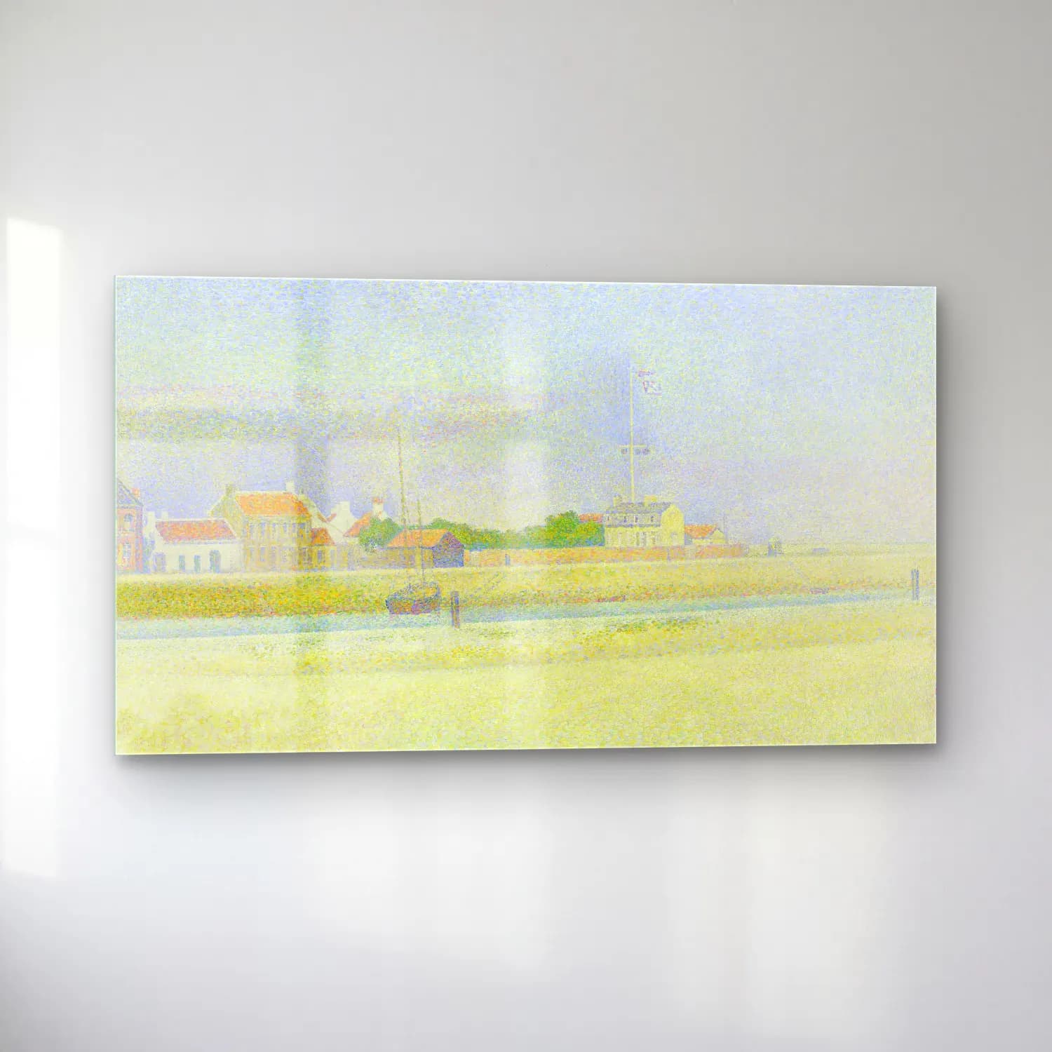 George Seurat – The Channel at Gravelines, Grand Fort-Philippe cam tablo — sol açıdan görünüm