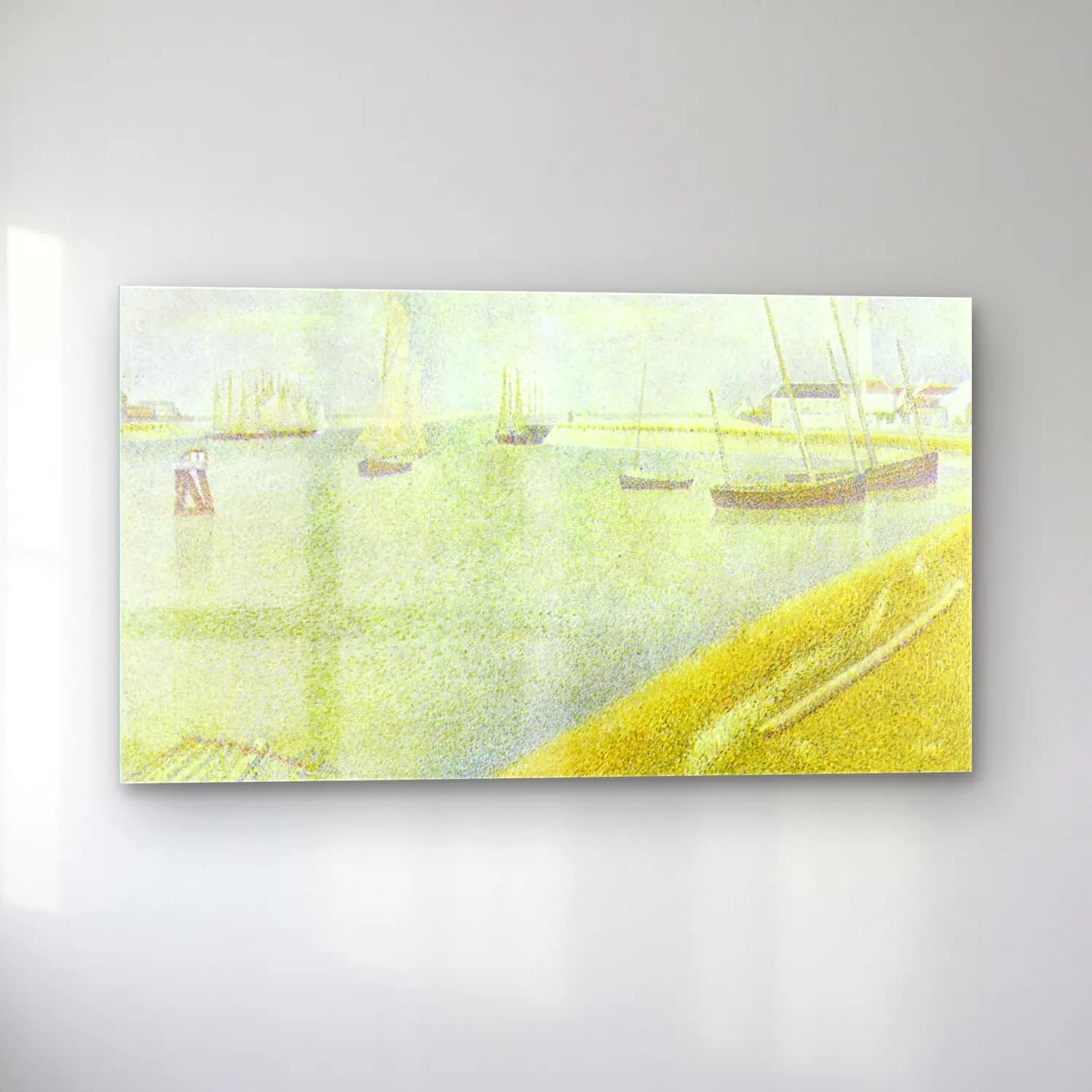 George Seurat – The Channel at Gravelines cam tablo — sol açıdan görünüm