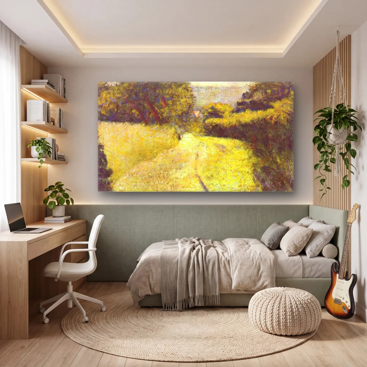 George Seurat – The Hollow Way cam tablo — genç odasında