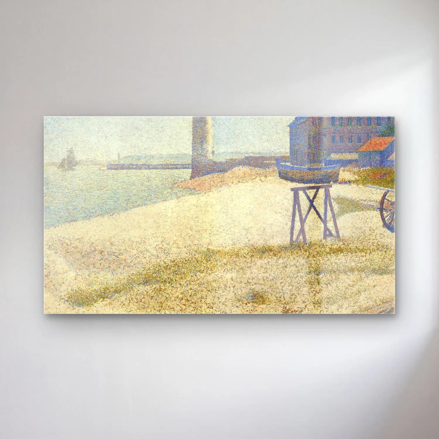 George Seurat – The Lighthouse At Honfleur cam tablo — George Seurat – The Lighthouse At Honfleur — empresyonist deniz feneri