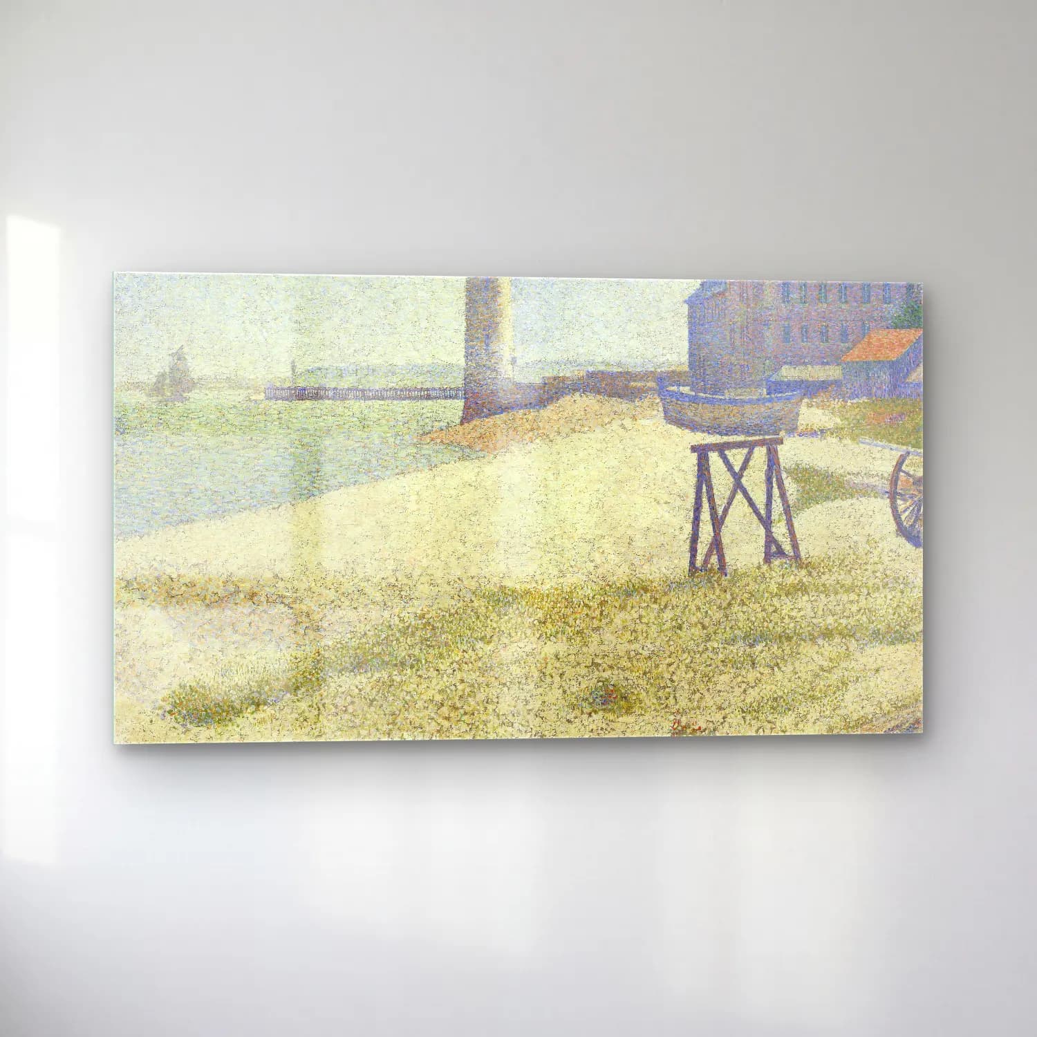 George Seurat – The Lighthouse At Honfleur cam tablo — sol açıdan görünüm