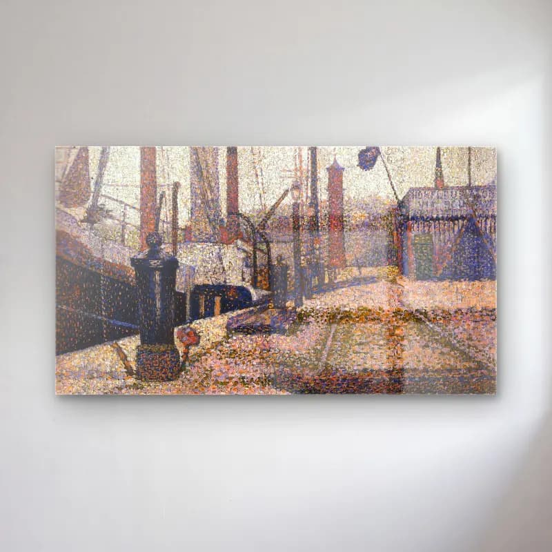George Seurat – The Maria, Honfleur cam tablo — George Seurat – The Maria, Honfleur — empresyonist liman ve tekneler