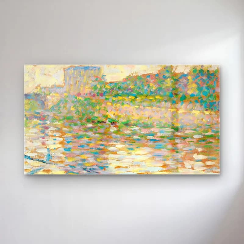 George Seurat – The Seine at Courbevoie cam tablo — George Seurat – The Seine at Courbevoie — empresyonist nilüfer göleti