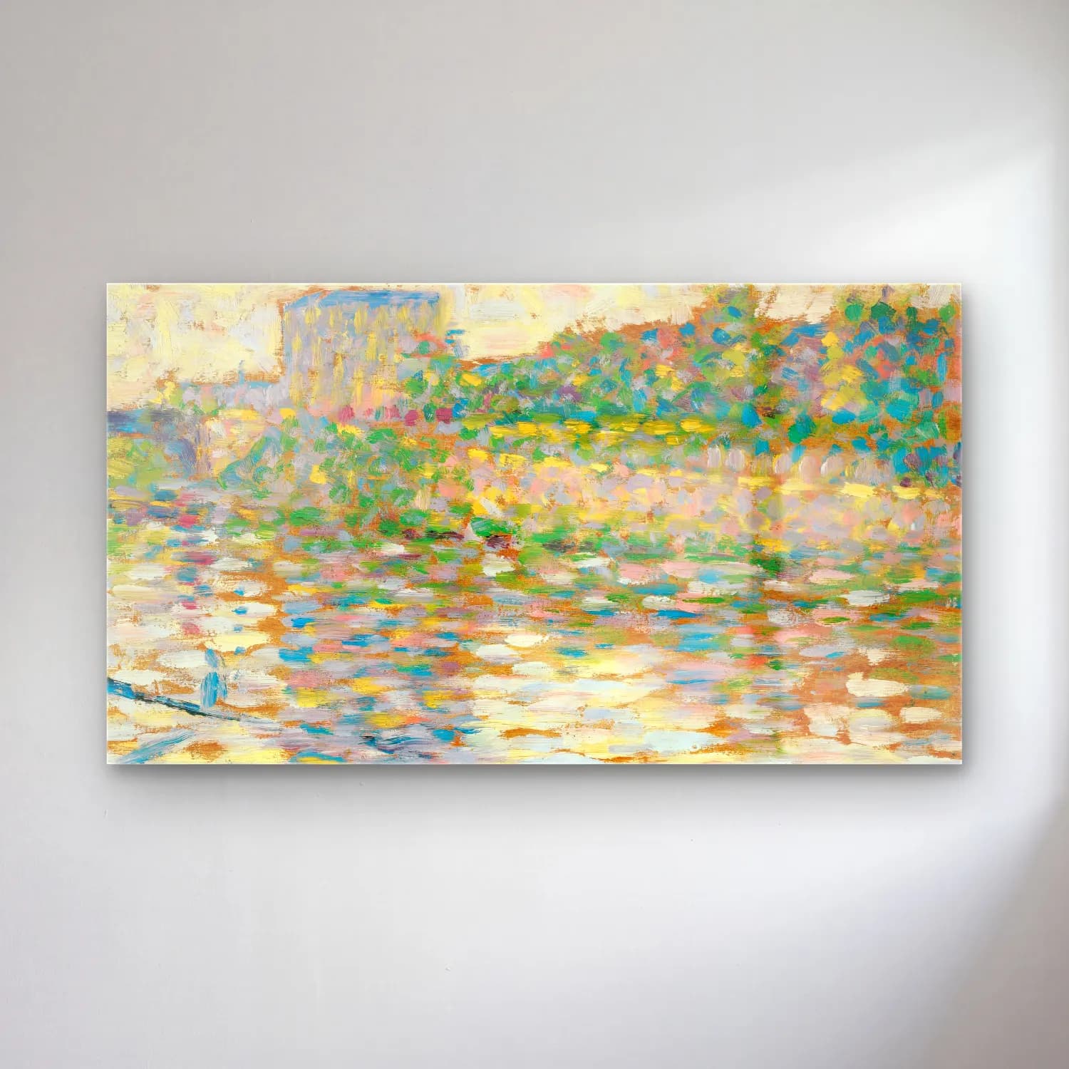 George Seurat – The Seine at Courbevoie cam tablo — George Seurat – The Seine at Courbevoie — empresyonist nilüfer göleti