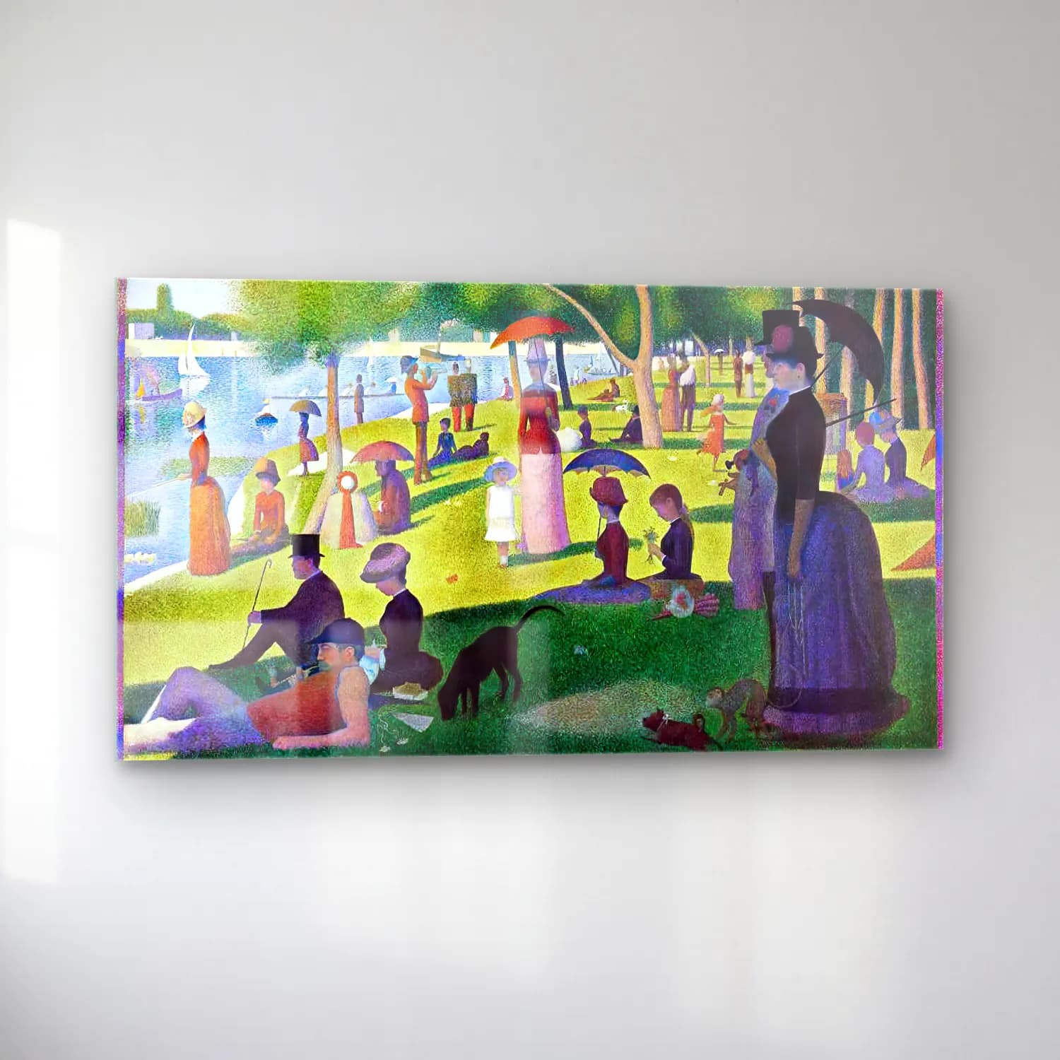 Georges Seurat – A Sunday Afternoon on the Ile de la Grande Jatte cam tablo — sol açıdan görünüm