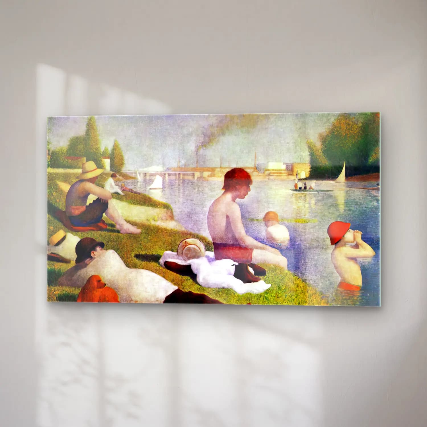Georges Seurat – Bathers at Asnières cam tablo — sağ açıdan görünüm