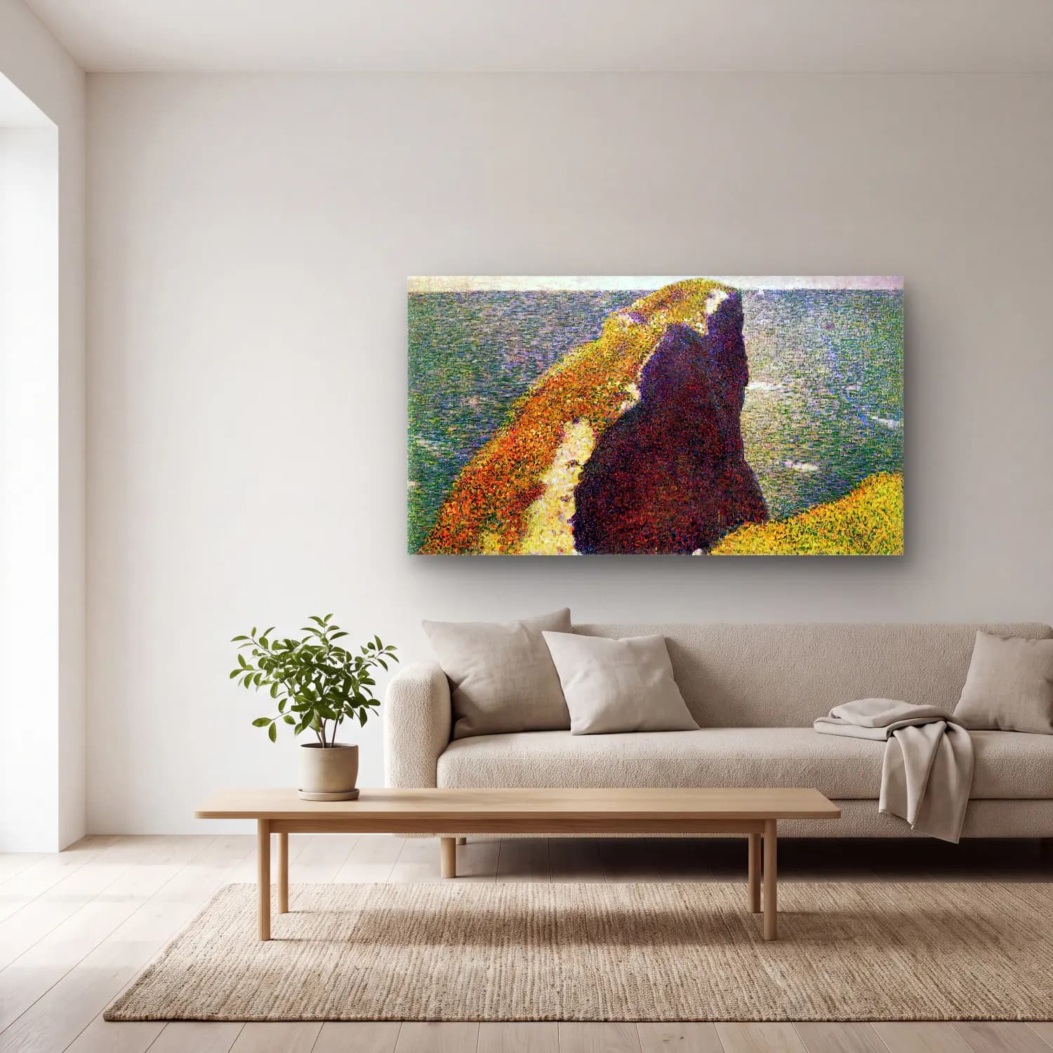 Georges Seurat – Bec du Hoc, Grandcamp cam tablo — açık renk salonda