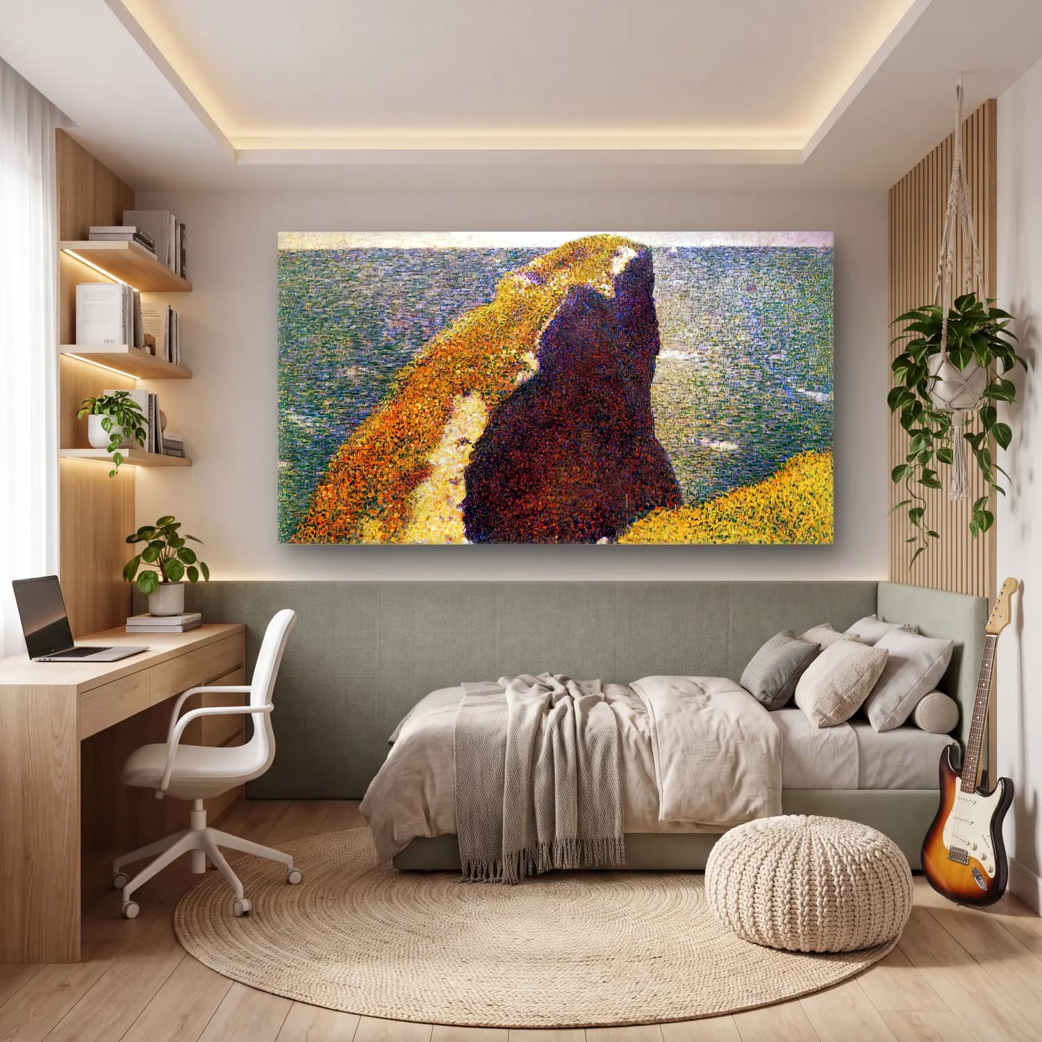 Georges Seurat – Bec du Hoc, Grandcamp cam tablo — genç odasında