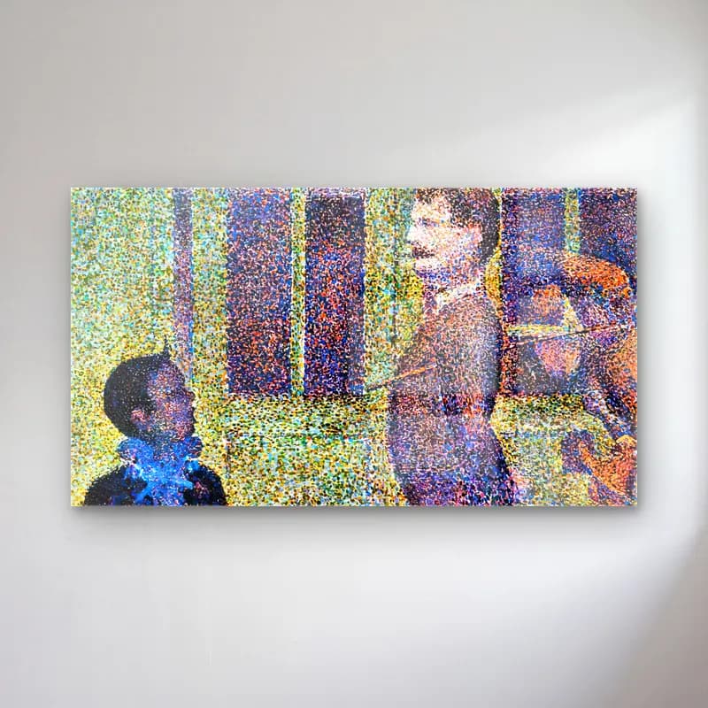 Georges Seurat – Circus Sideshow (detail) cam tablo — Georges Seurat – Circus Sideshow (detail) — empresyonist erkek portresi