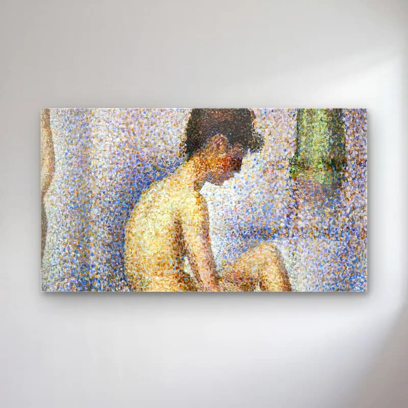 Georges Seurat – Models (detail) cam tablo — Georges Seurat – Models (detail) — empresyonist figür çalışması