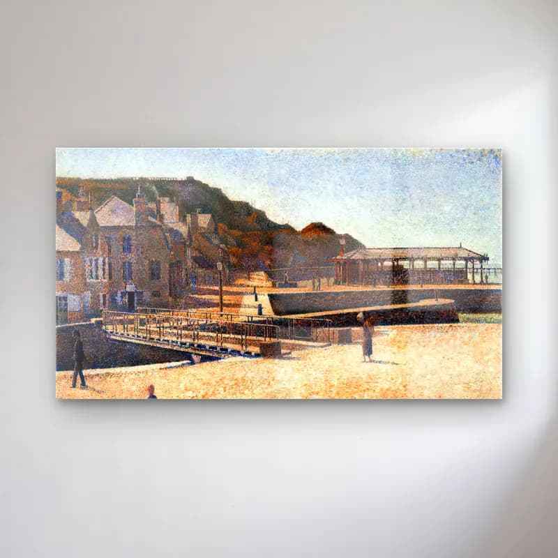 Georges Seurat – Port-en-Bessin cam tablo — Georges Seurat – Port-en-Bessin — empresyonist liman ve tekneler