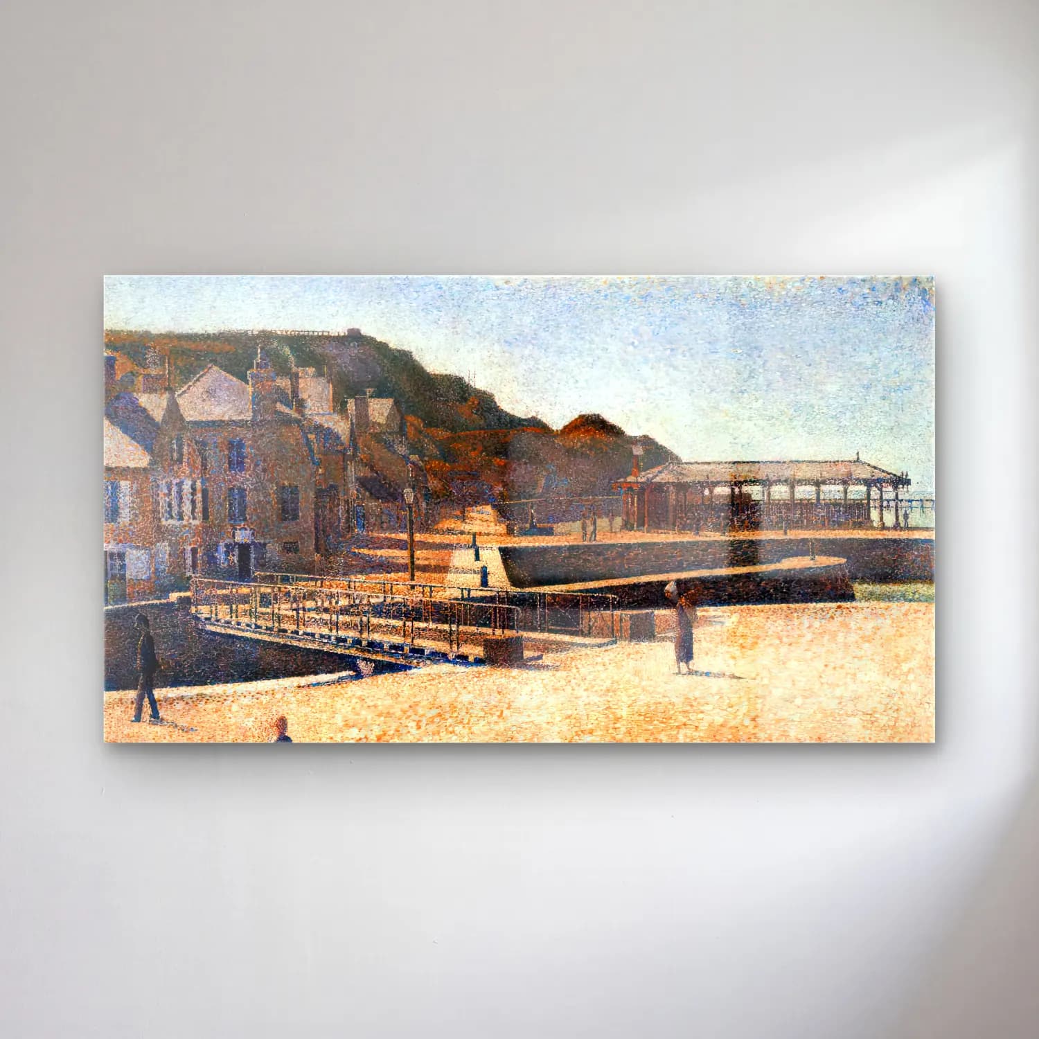 Georges Seurat – Port-en-Bessin cam tablo — Georges Seurat – Port-en-Bessin — empresyonist liman ve tekneler