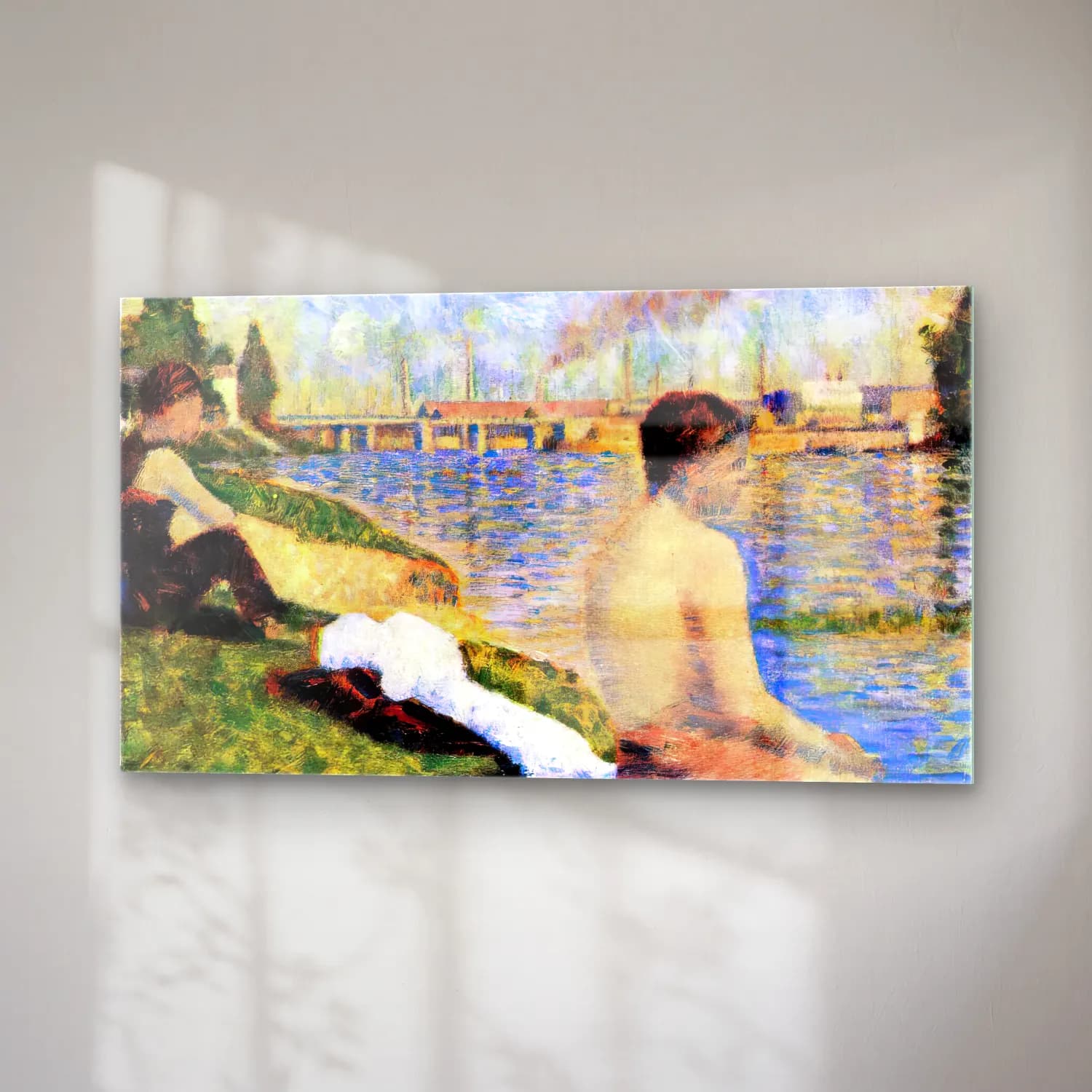 Georges Seurat – Study for Bathers at Asnières cam tablo — sağ açıdan görünüm