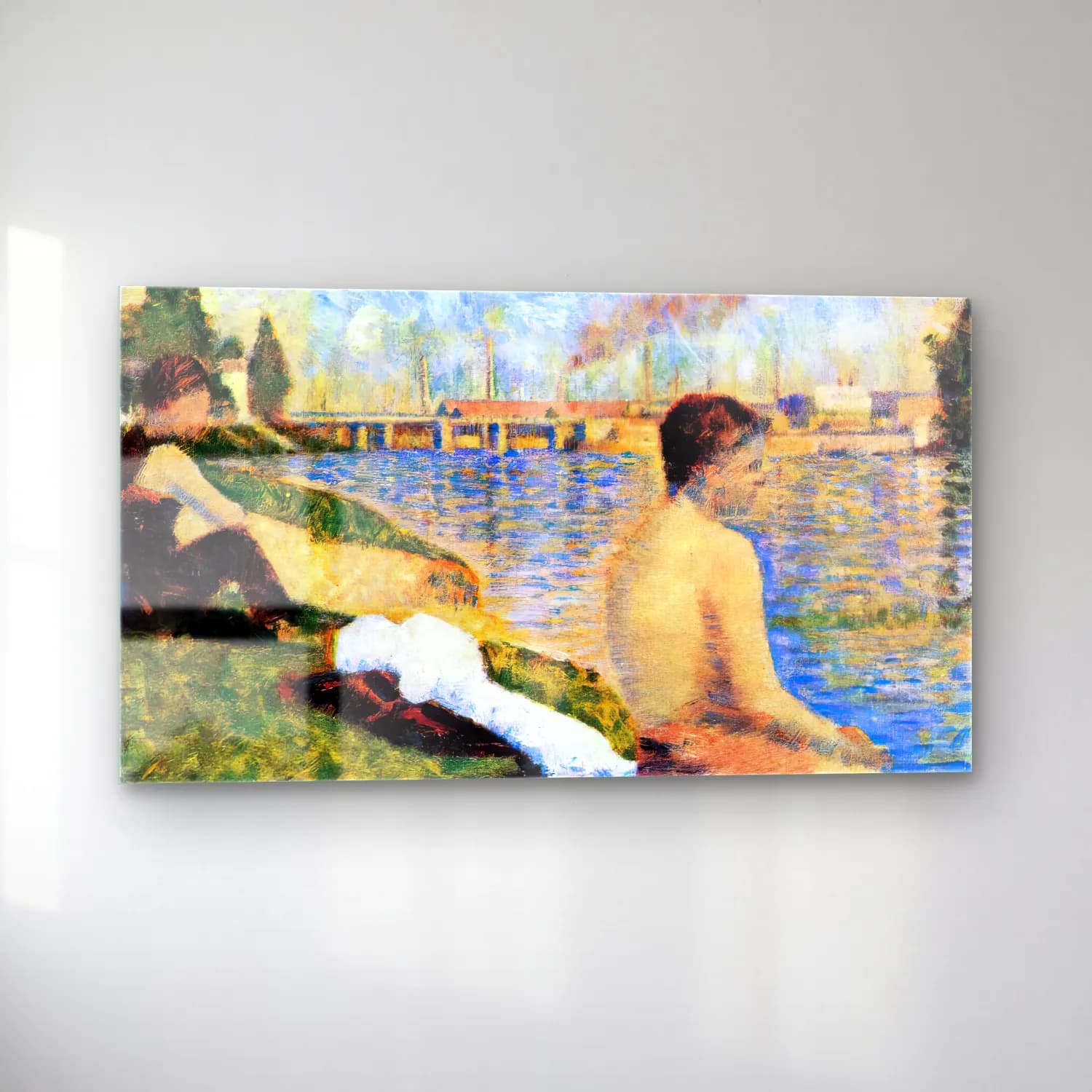Georges Seurat – Study for Bathers at Asnières cam tablo — sol açıdan görünüm