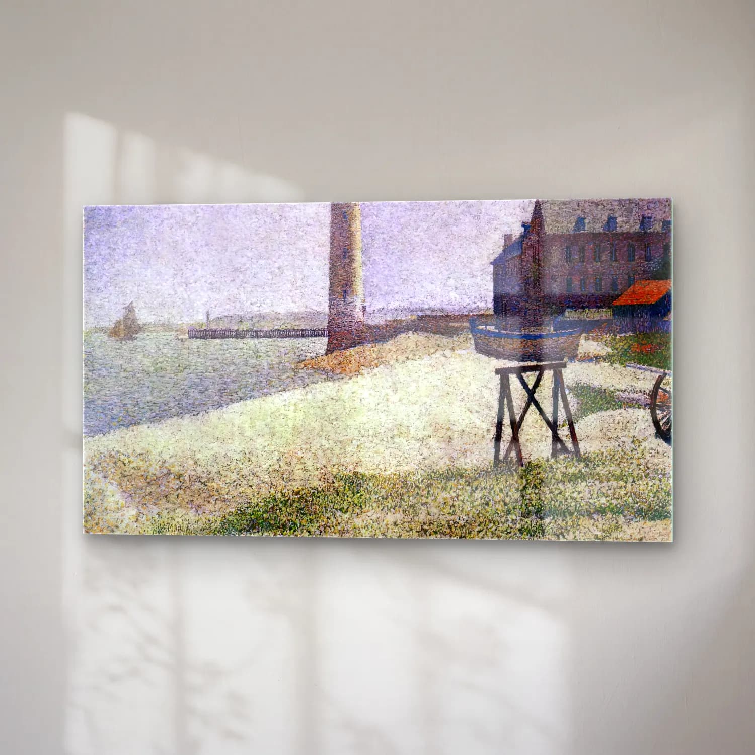 Georges Seurat – The Lighthouse at Honfleur cam tablo — sağ açıdan görünüm