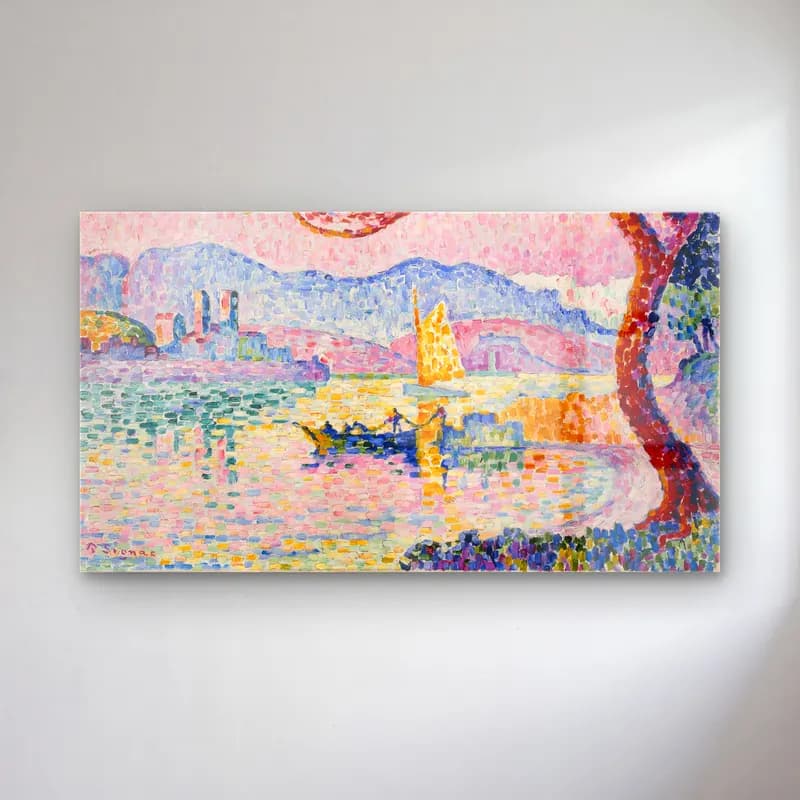 Paul Signac – Antibes, Small Port de Bacon cam tablo — Paul Signac – Antibes, Small Port de Bacon — empresyonist liman ve tekneler