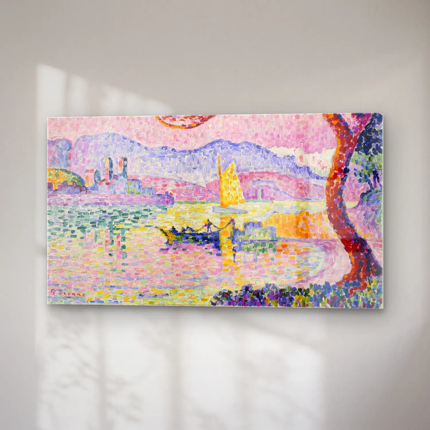 Paul Signac – Antibes, Small Port de Bacon cam tablo — sağ açıdan görünüm