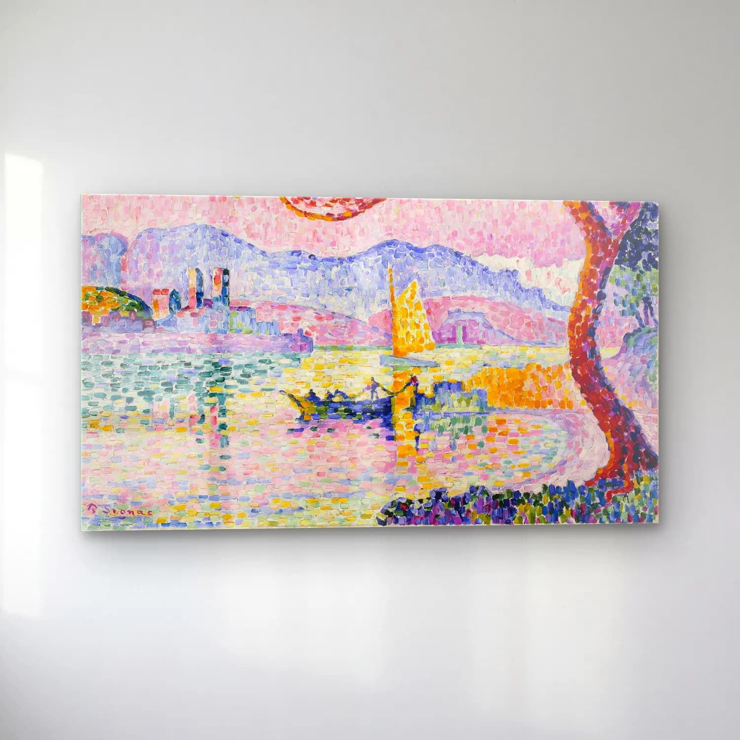Paul Signac – Antibes, Small Port de Bacon cam tablo — sol açıdan görünüm