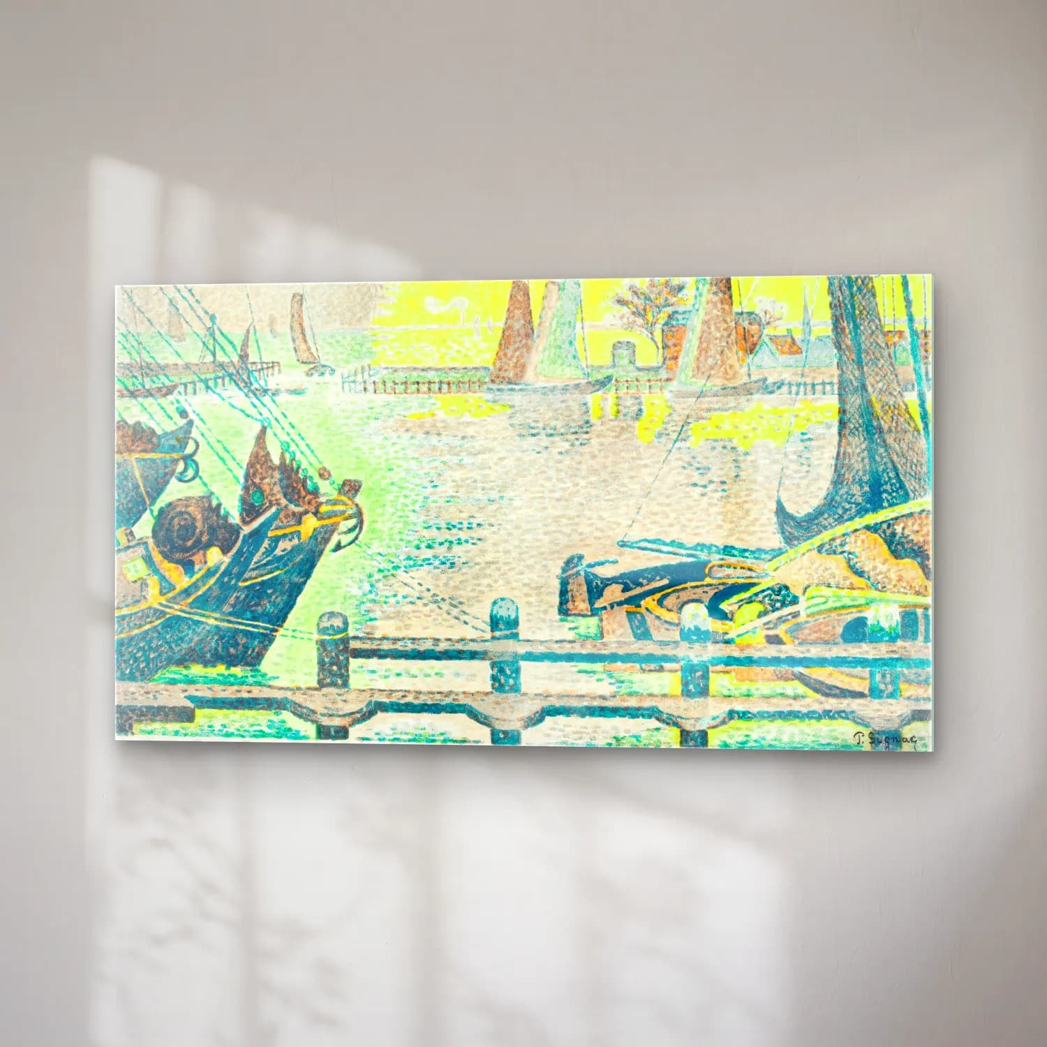 Paul Signac – Boats In Flushing cam tablo — sağ açıdan görünüm