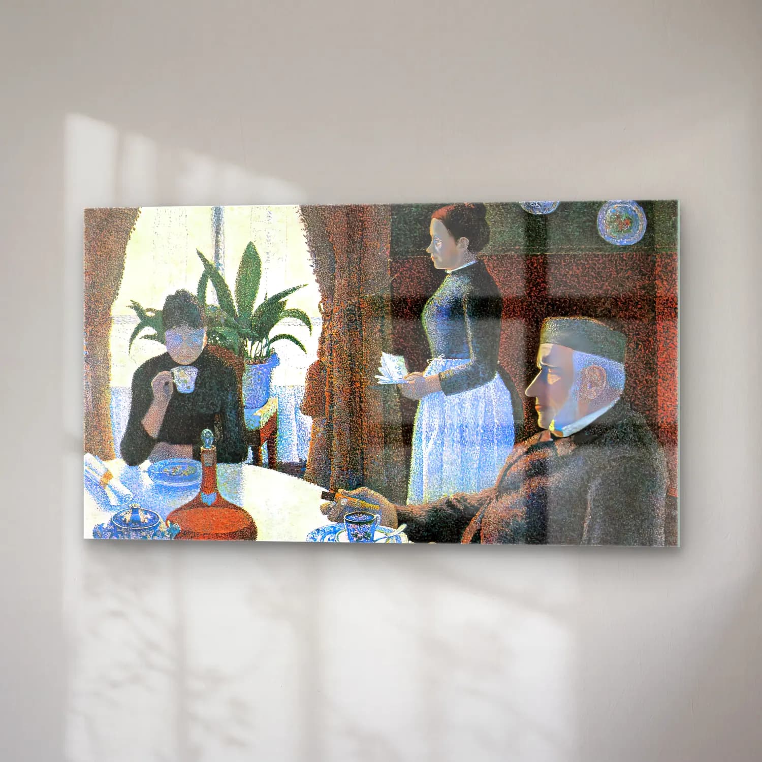 Paul Signac – Breakfast (The Dining Room) cam tablo — sağ açıdan görünüm