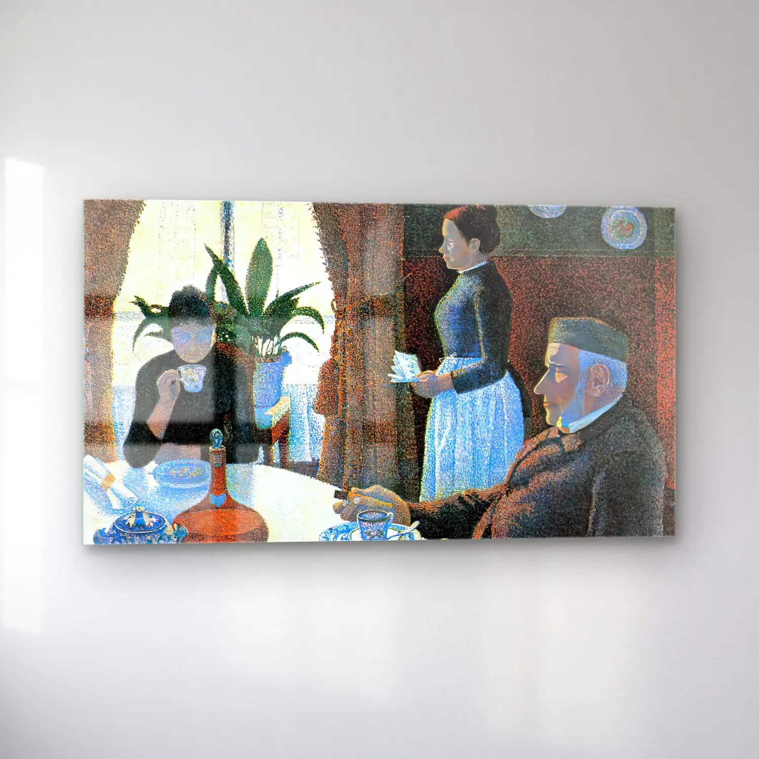 Paul Signac – Breakfast (The Dining Room) cam tablo — sol açıdan görünüm