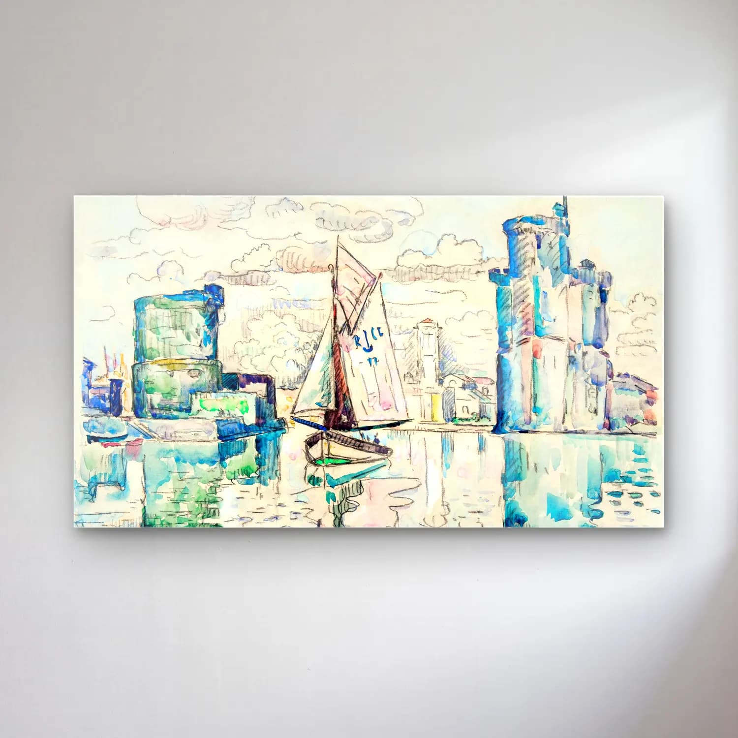 Paul Signac – Entrance to the port of La Rochelle cam tablo — Paul Signac – Entrance to the port of La Rochelle — empresyonist liman ve tekneler