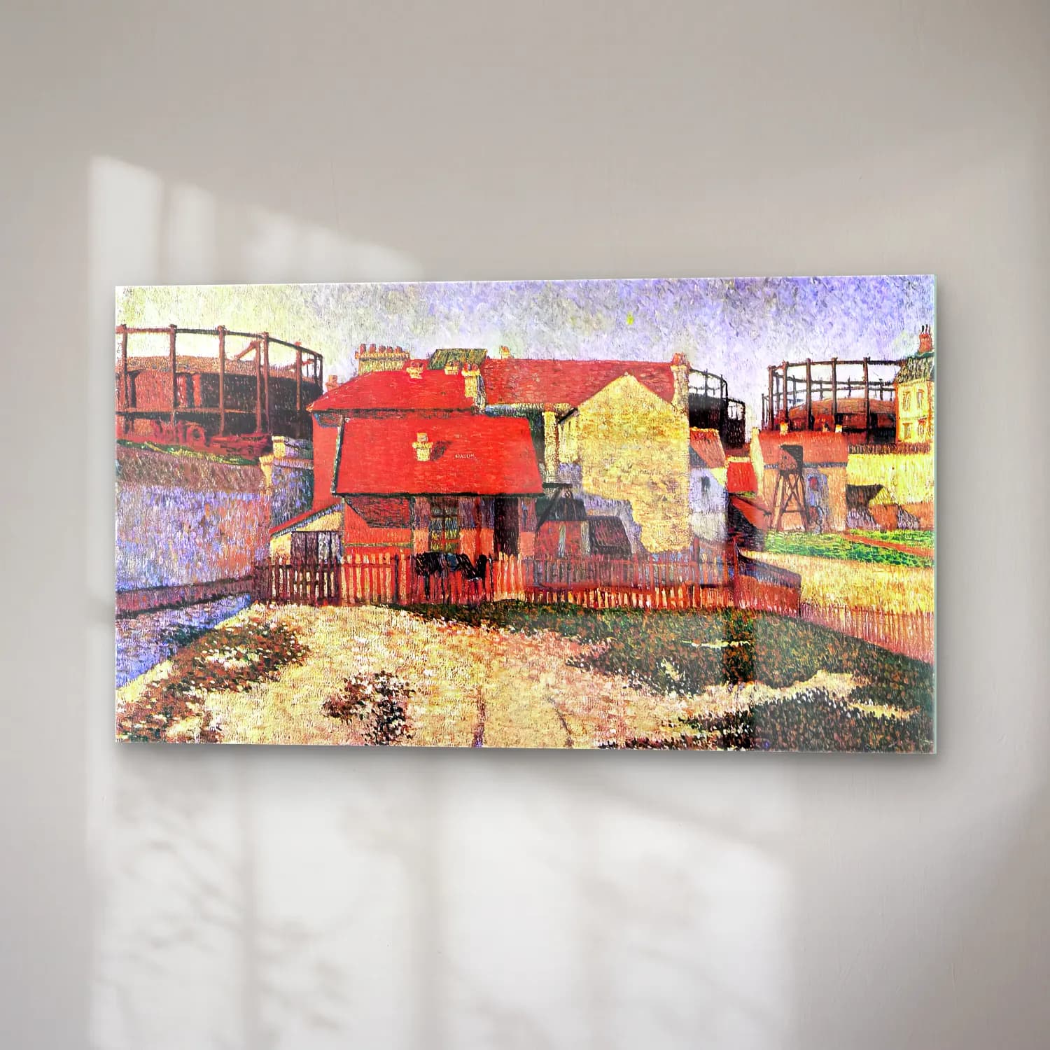 Paul Signac – Gasometers at Clichy cam tablo — sağ açıdan görünüm