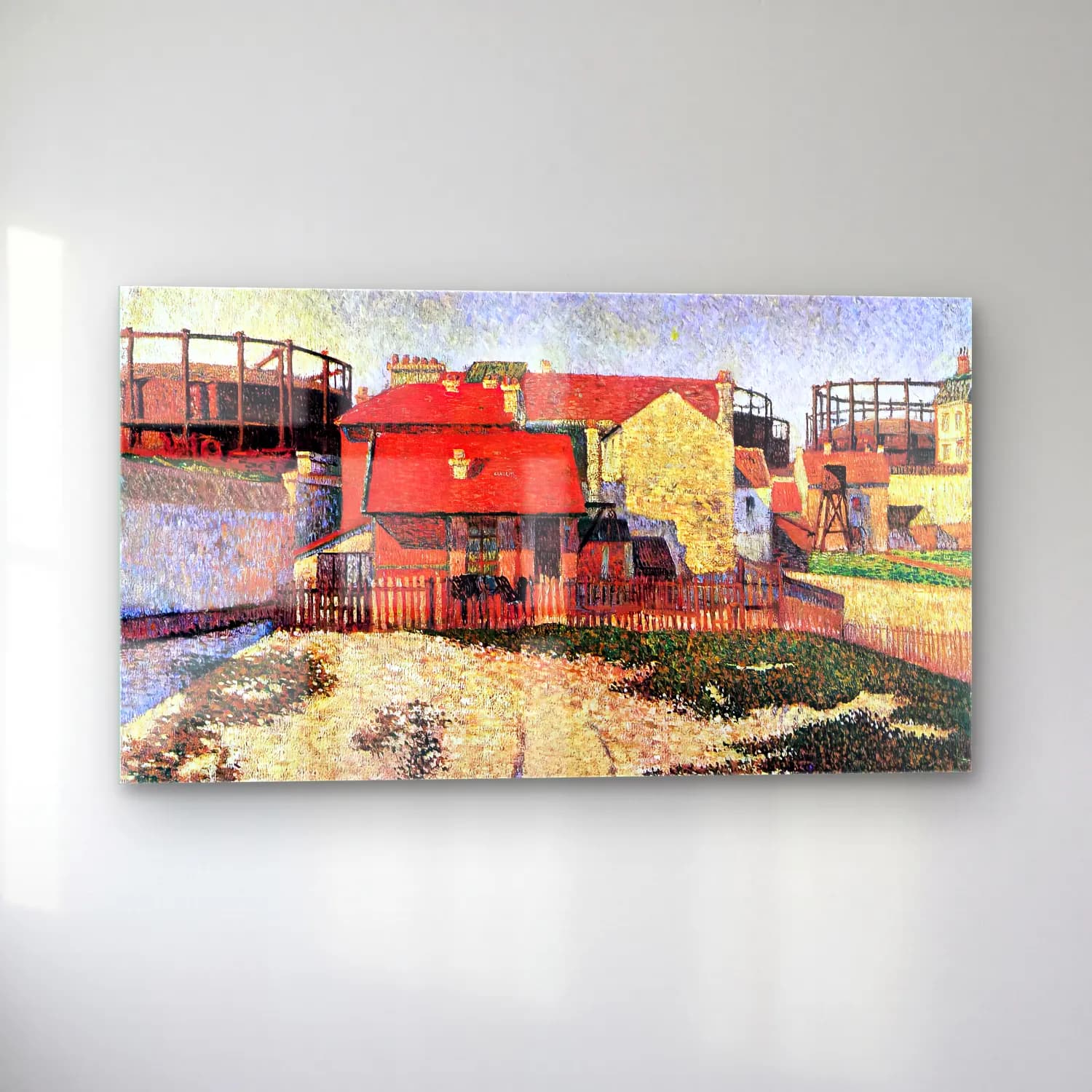 Paul Signac – Gasometers at Clichy cam tablo — sol açıdan görünüm