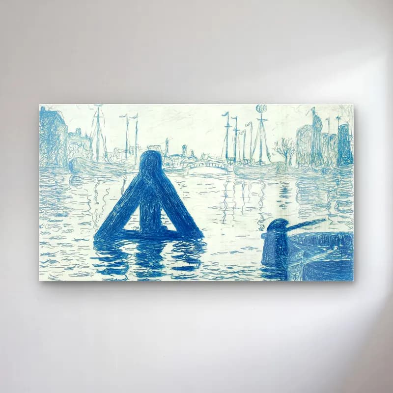 Paul Signac – Harbor in Holland cam tablo — Paul Signac – Harbor in Holland — empresyonist liman ve tekneler