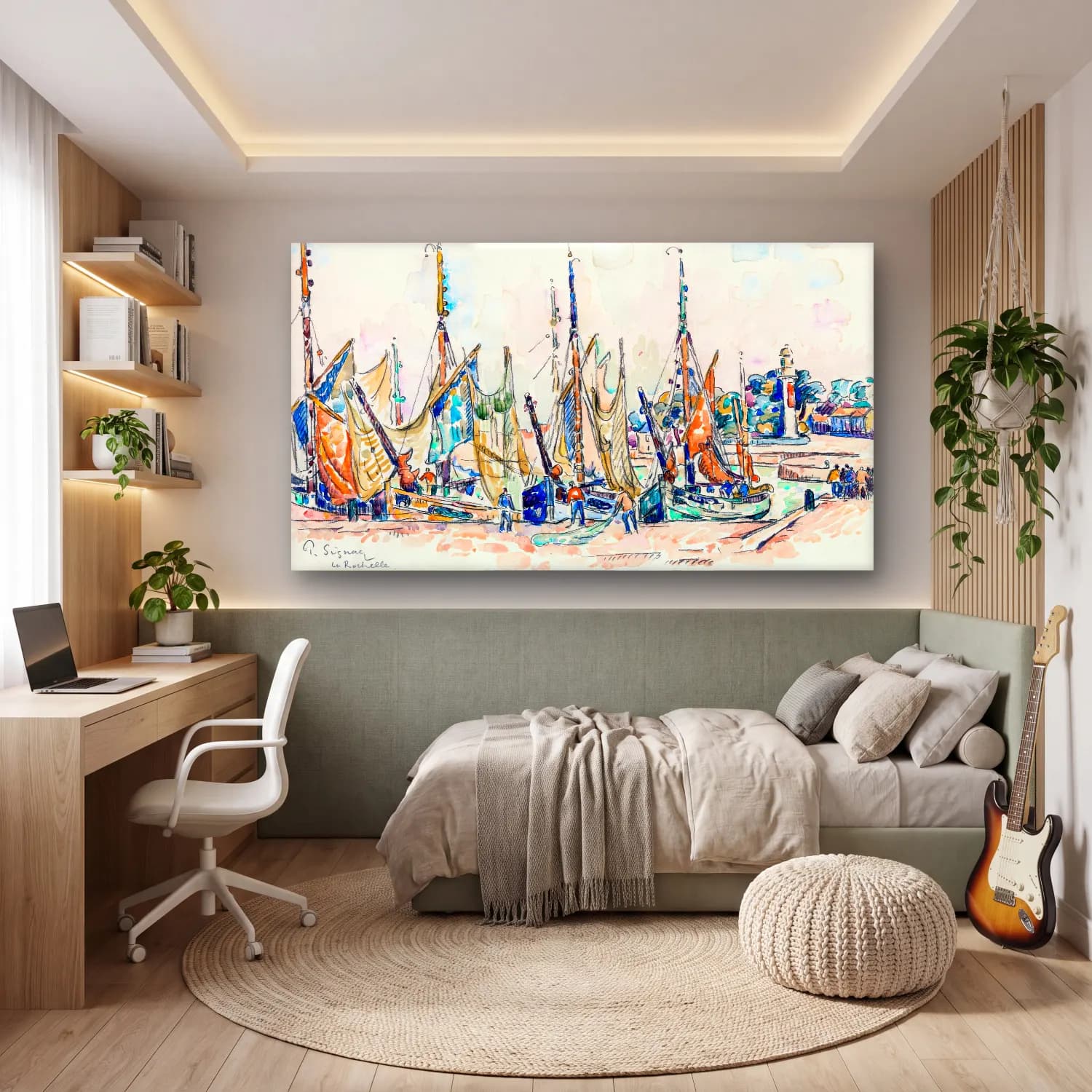 Paul Signac – La Rochelle cam tablo — genç odasında
