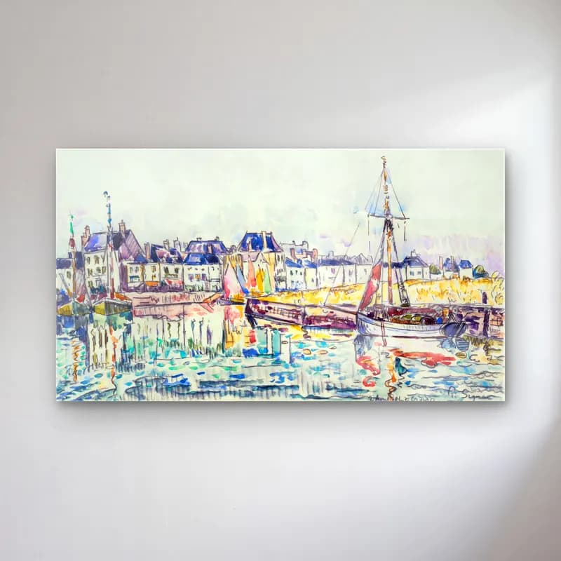 Paul Signac – Le Croisic cam tablo — Paul Signac – Le Croisic — suluboya liman ve tekneler