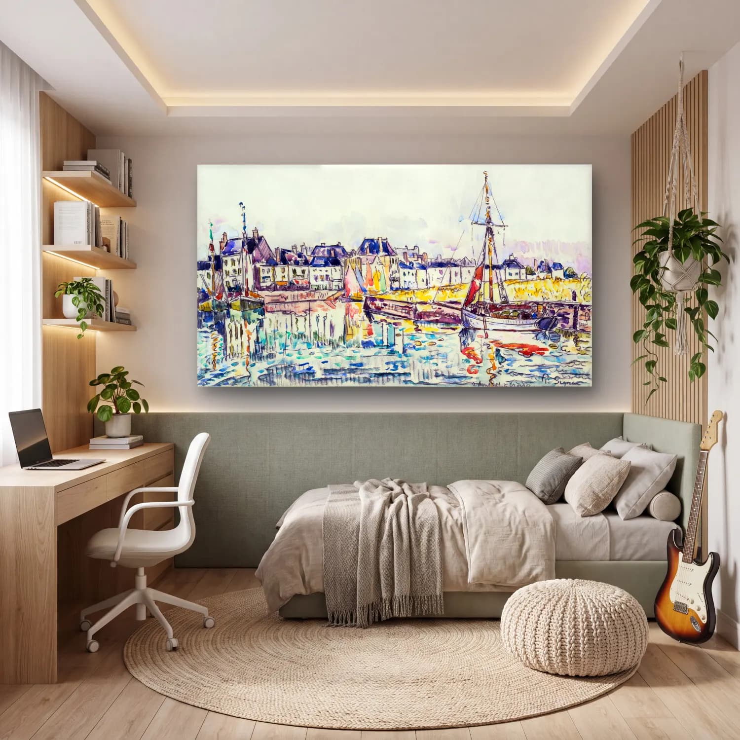 Paul Signac – Le Croisic cam tablo — genç odasında