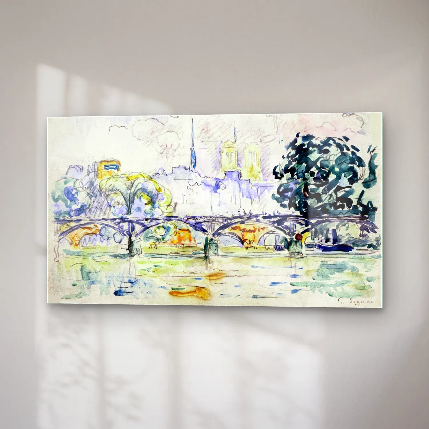 Paul Signac – Le Pont de Arts cam tablo — sağ açıdan görünüm