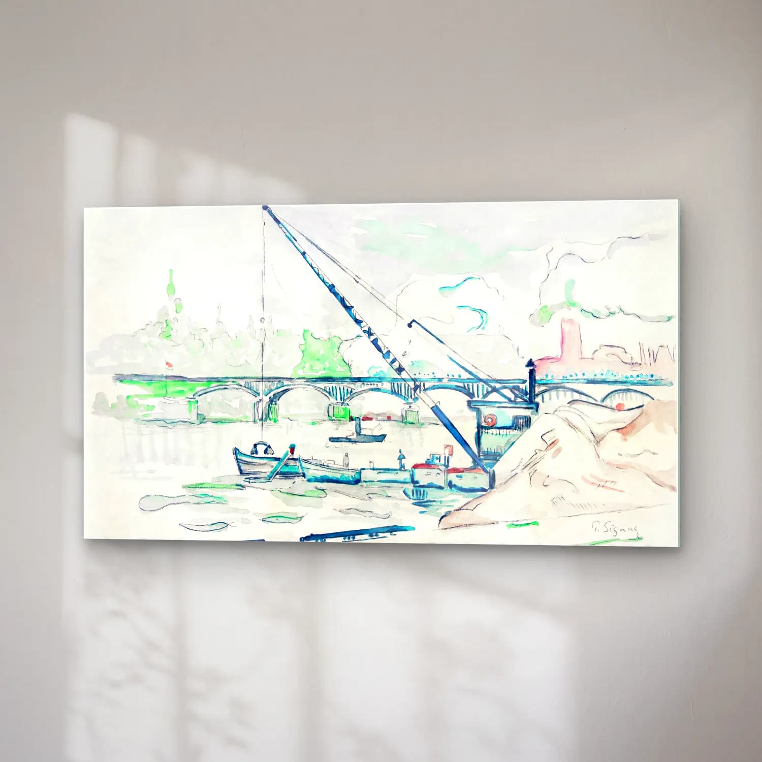 Paul Signac – Le Pont des Arts cam tablo — sağ açıdan görünüm