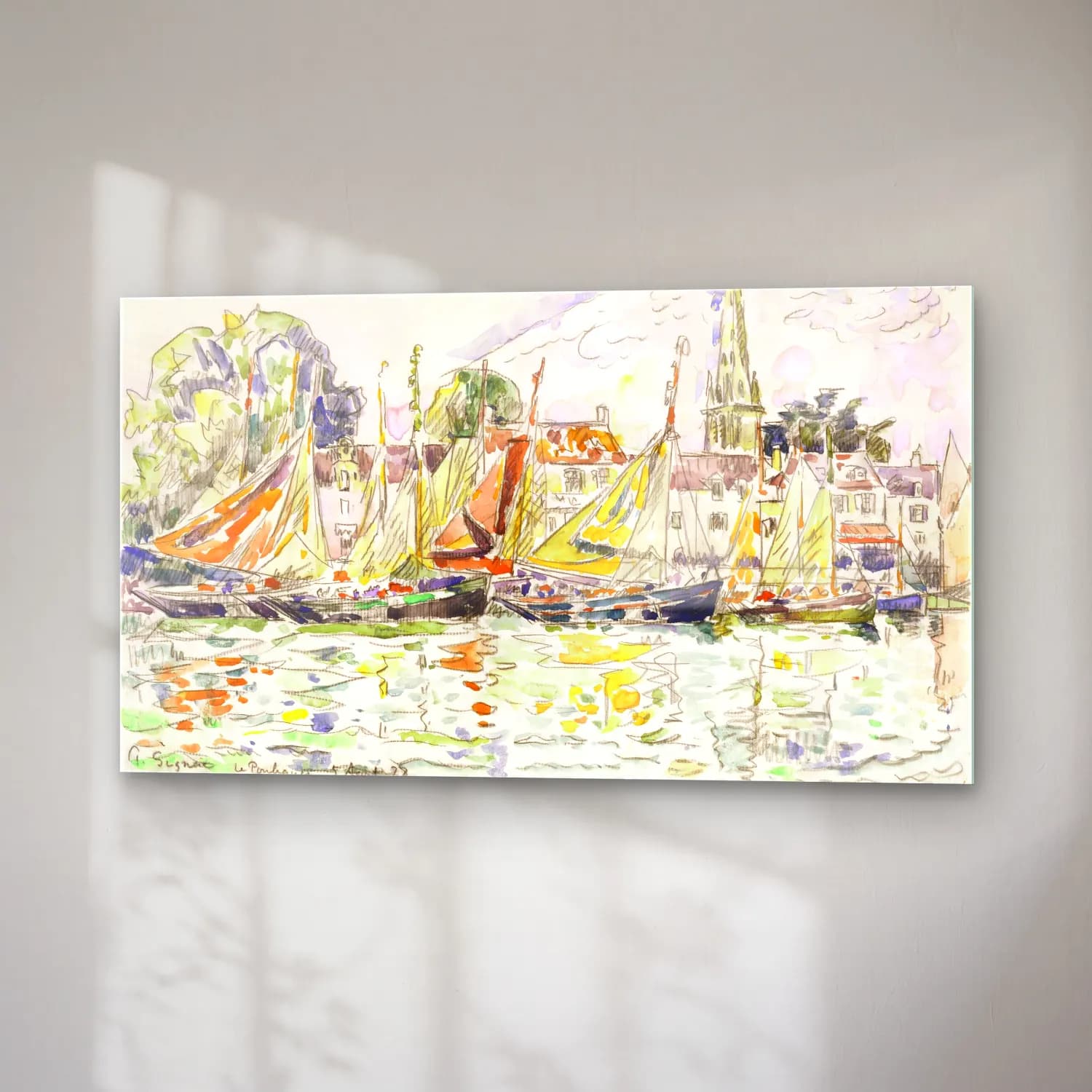 Paul Signac – Le Pouliguen Fishing Boats cam tablo — sağ açıdan görünüm