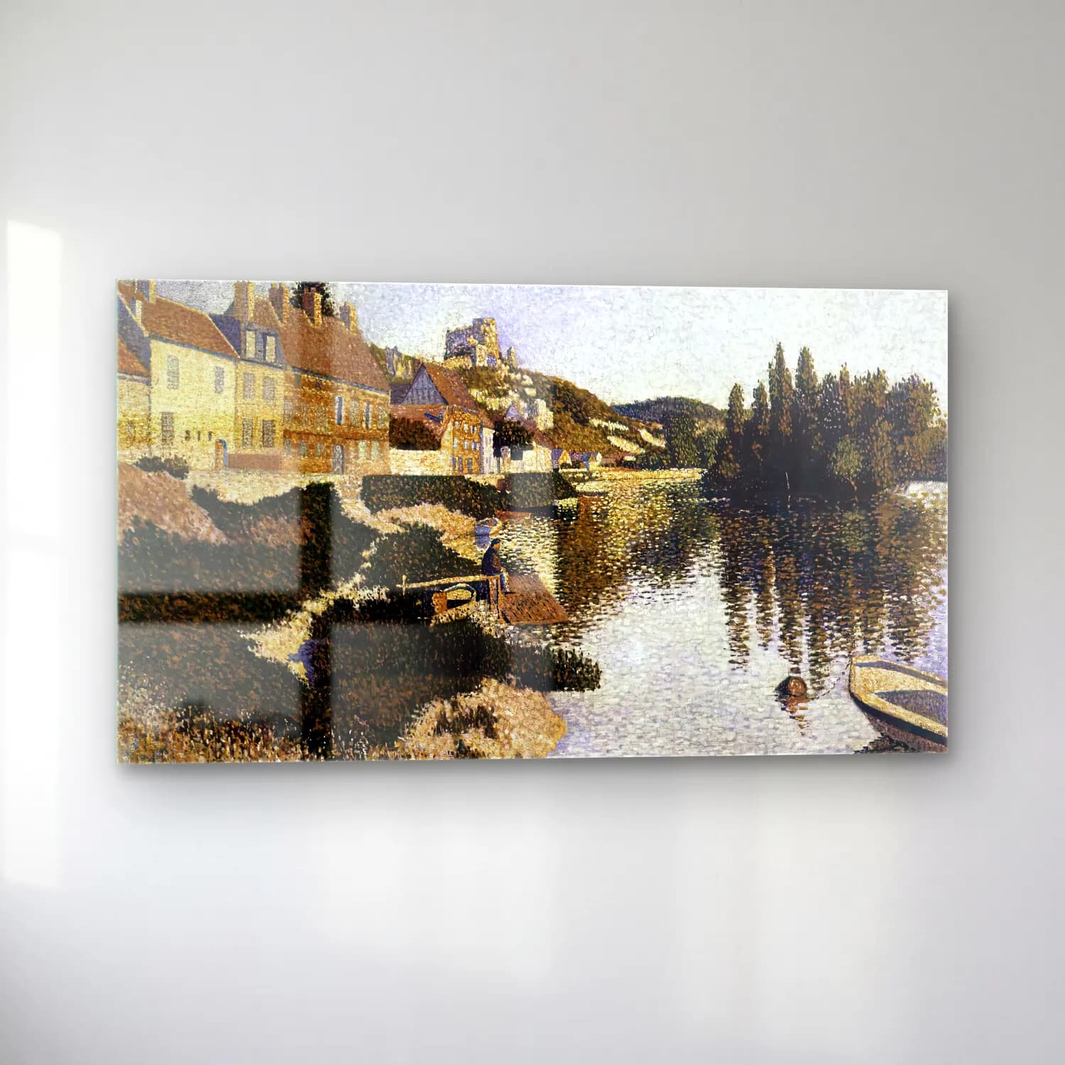 Paul Signac – Les Andelys, Riverbank cam tablo — sol açıdan görünüm
