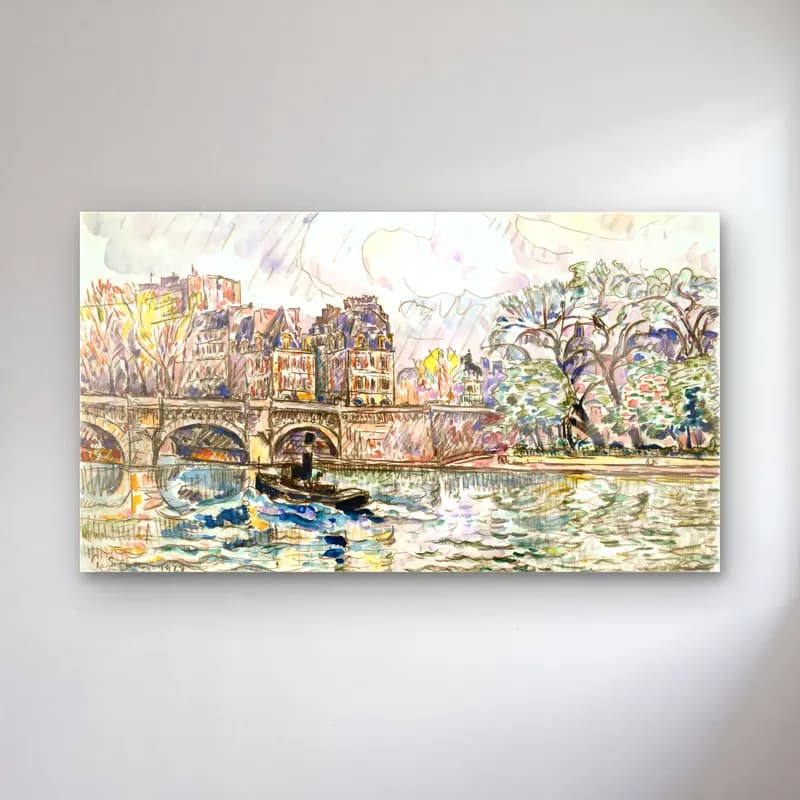 Paul Signac – Paris Le Place Dauphine cam tablo — Paul Signac – Paris Le Place Dauphine — suluboya londra