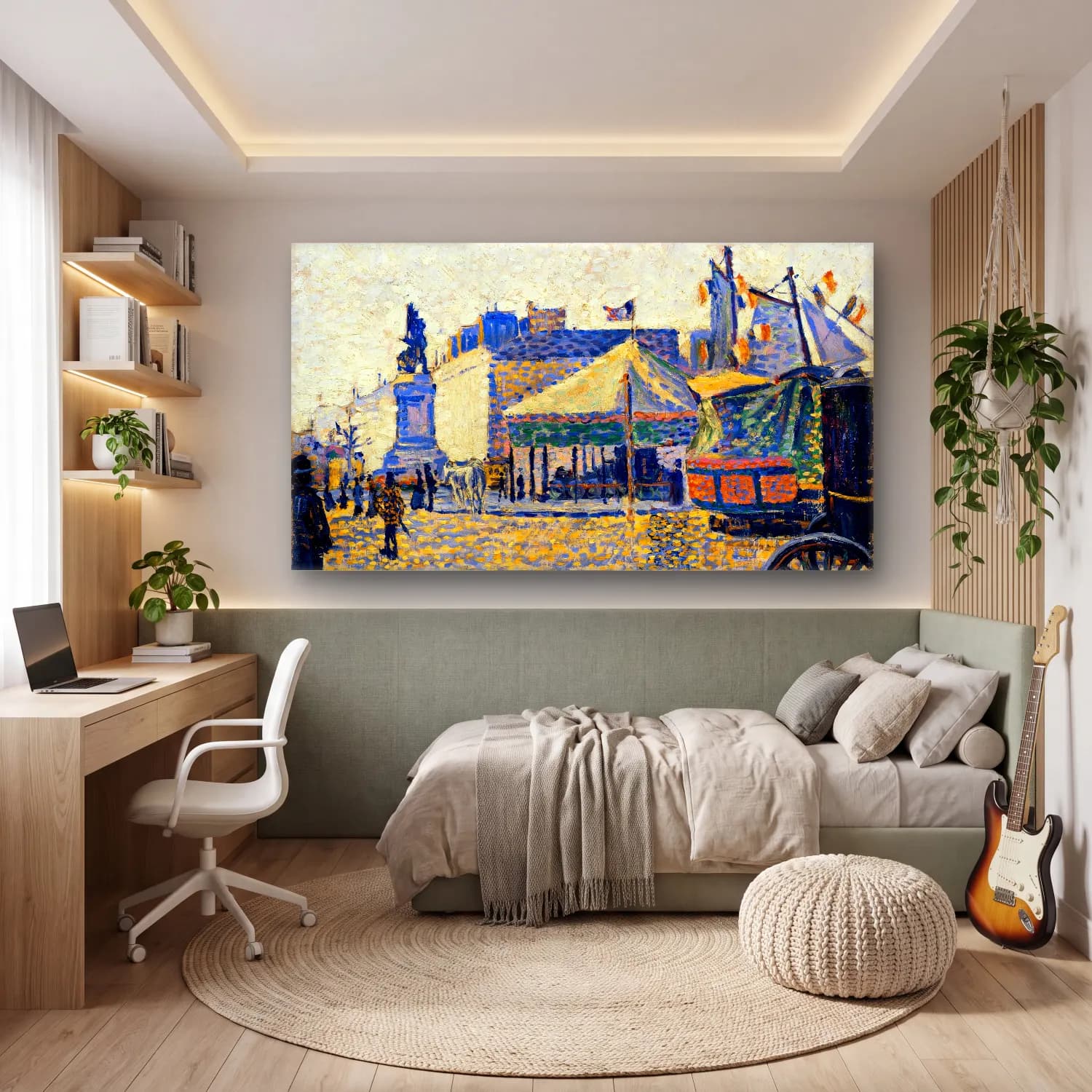 Paul Signac – Place De Clichy cam tablo — genç odasında