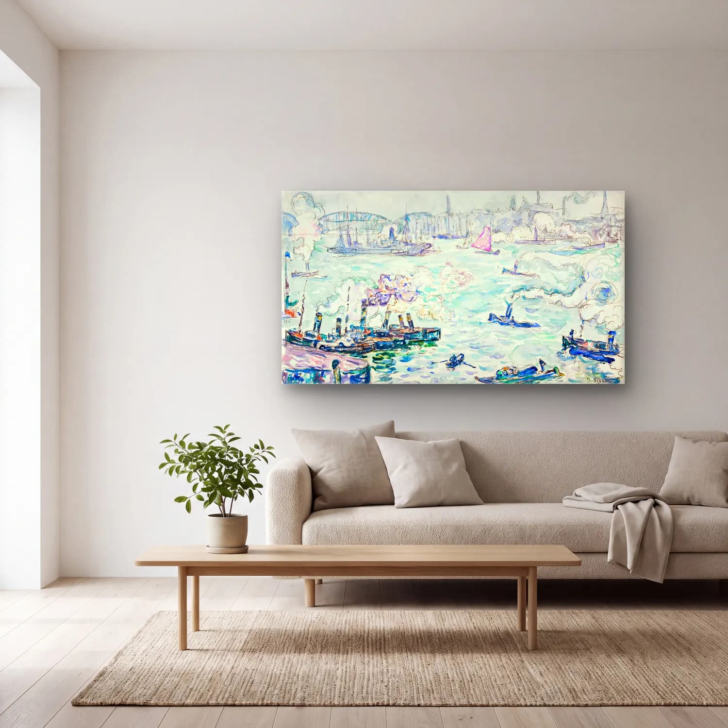 Paul Signac – Rotterdam cam tablo — açık renk salonda