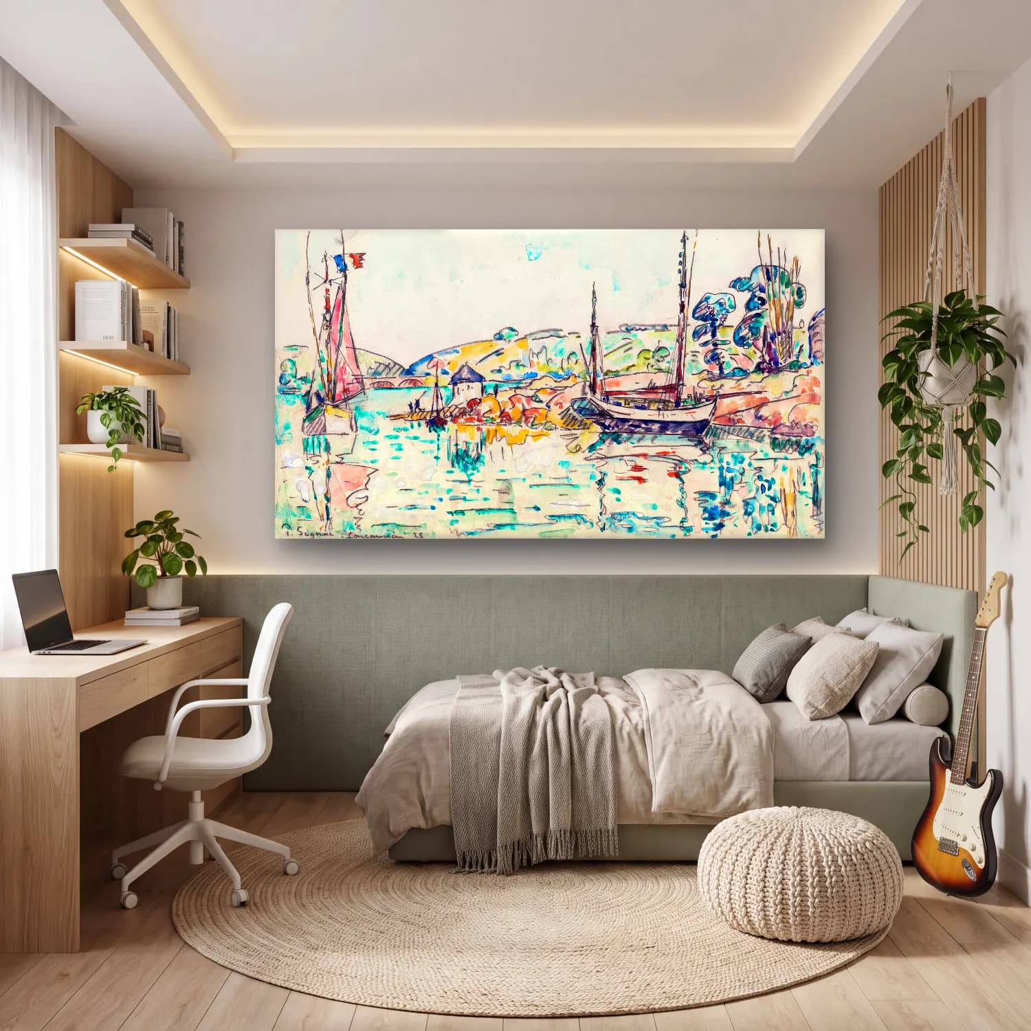 Paul Signac – Seascape Boat cam tablo — genç odasında