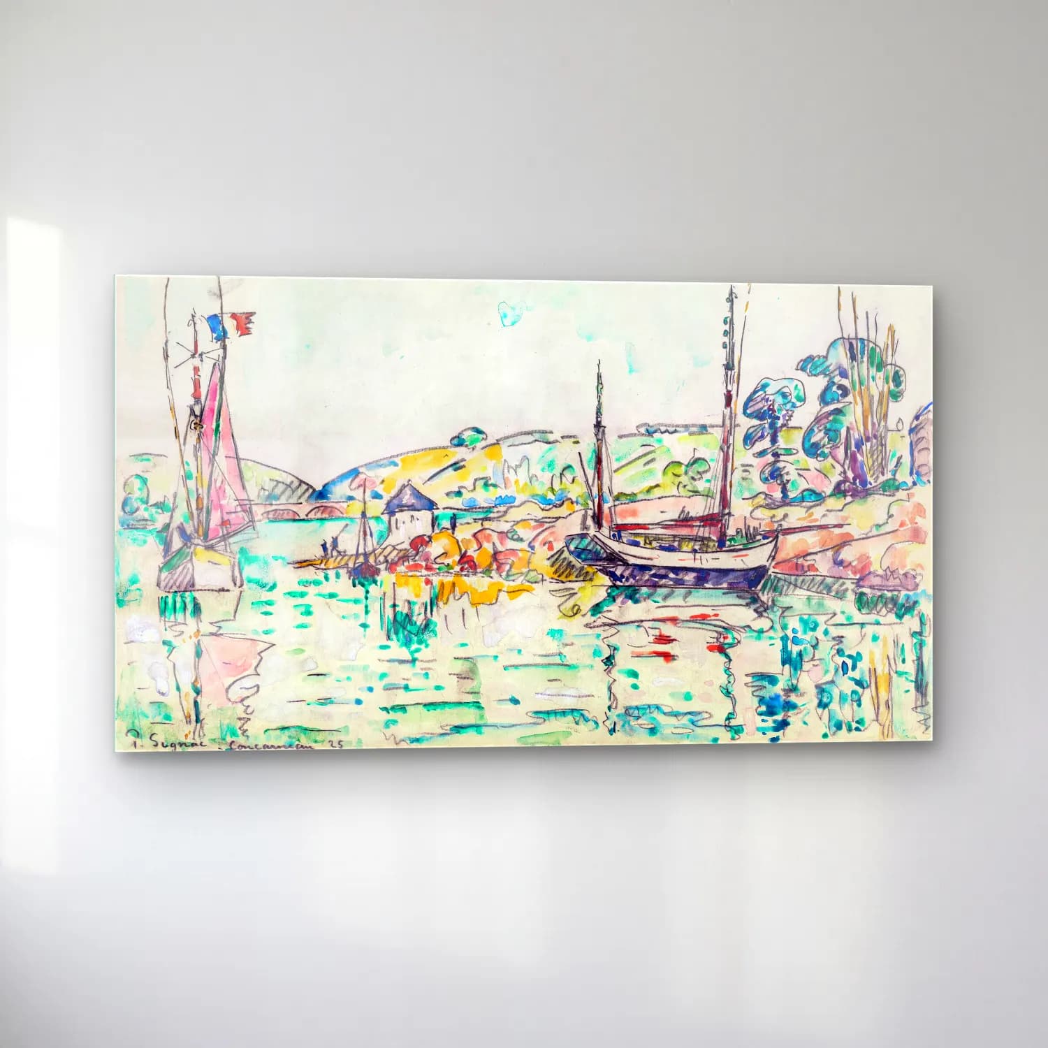 Paul Signac – Seascape Boat cam tablo — sol açıdan görünüm