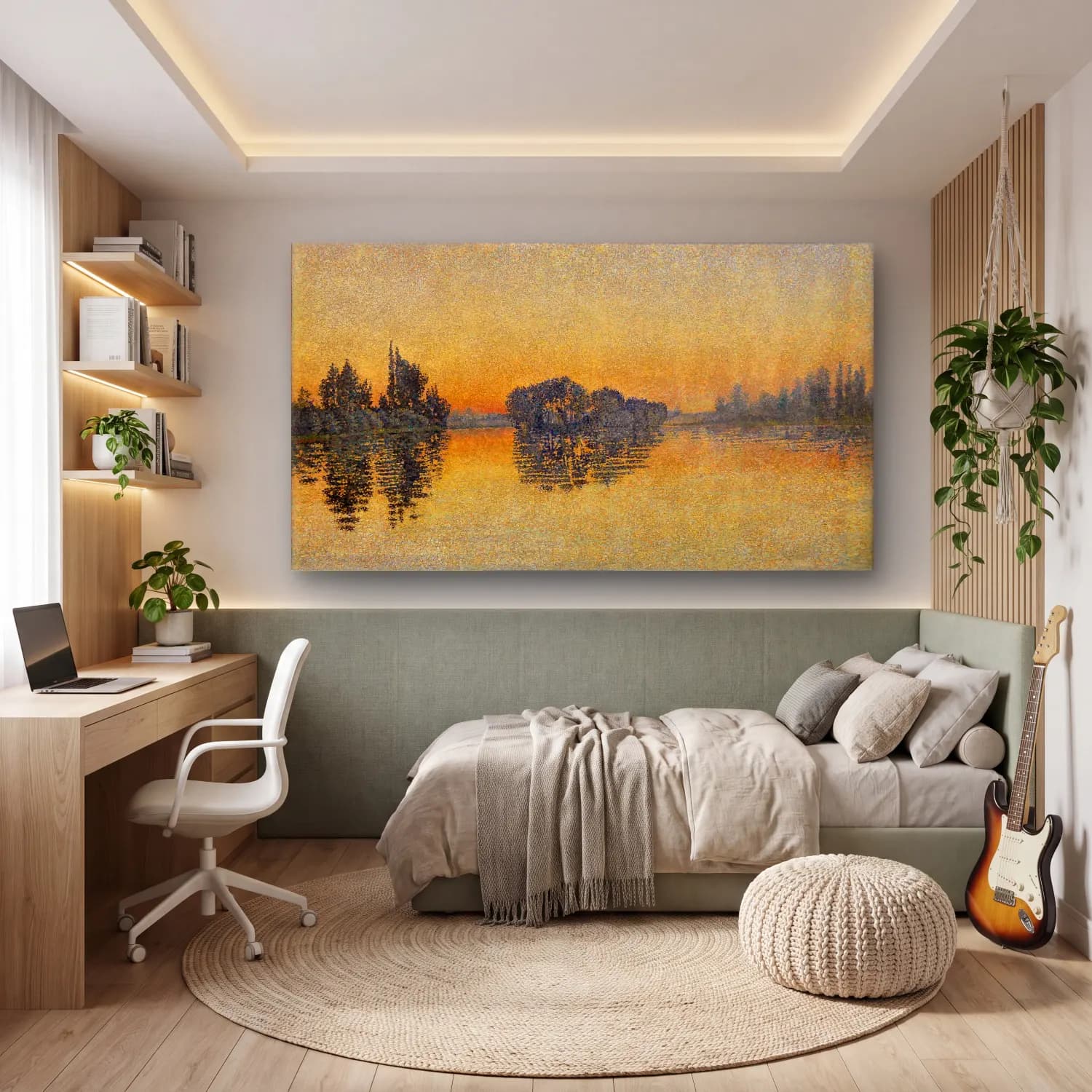 Paul Signac – Sunset cam tablo — genç odasında