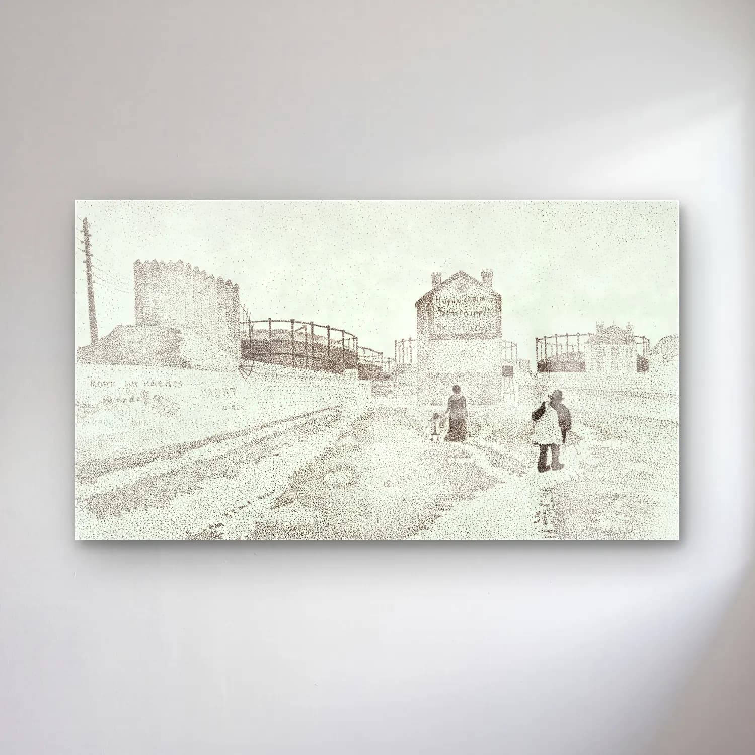 Paul Signac – The Gas Tanks at Clichy cam tablo — Paul Signac – The Gas Tanks at Clichy — siyah beyaz köy sokağı