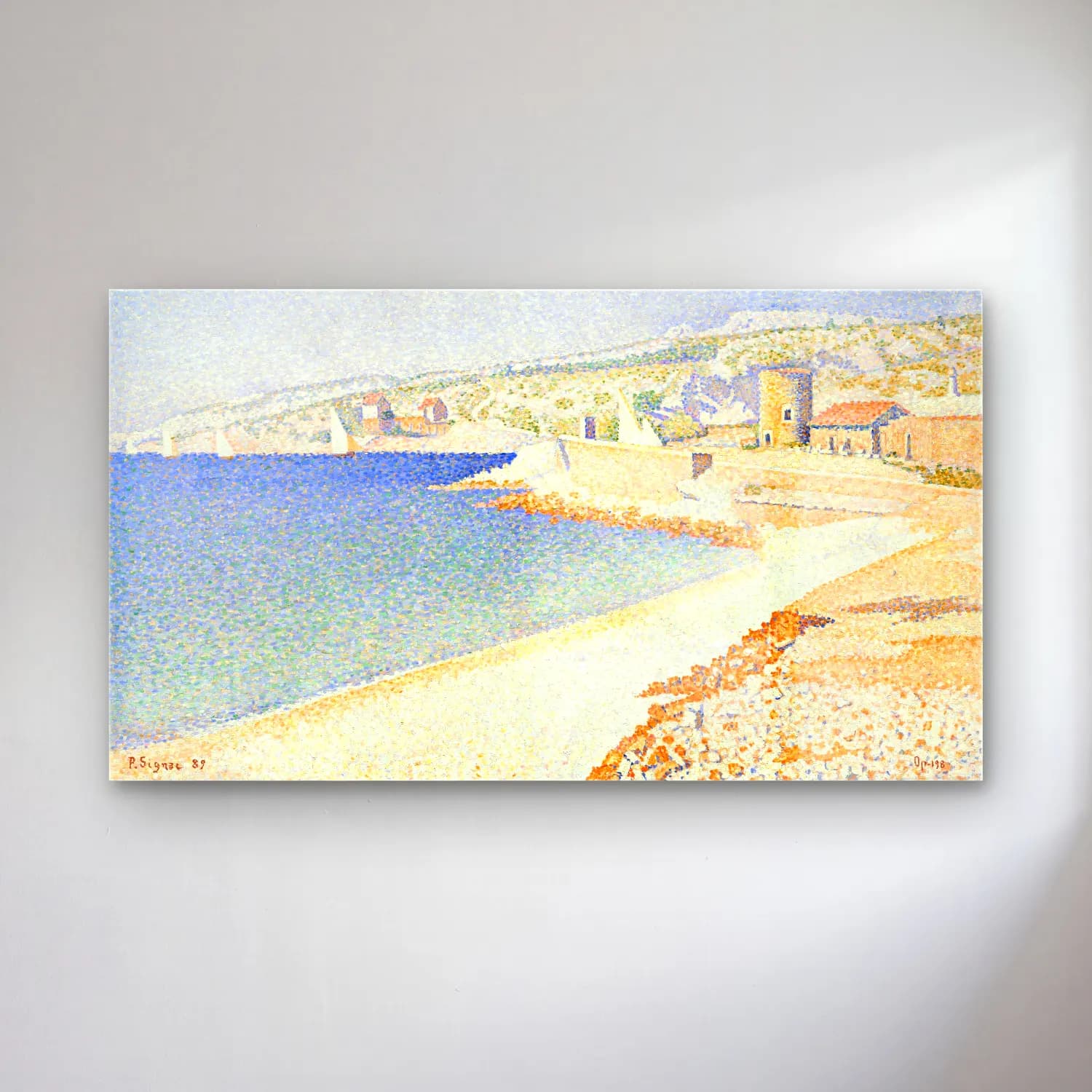 Paul Signac – The Jetty at Cassis cam tablo — Paul Signac – The Jetty at Cassis — empresyonist akdeniz sahil kasabası