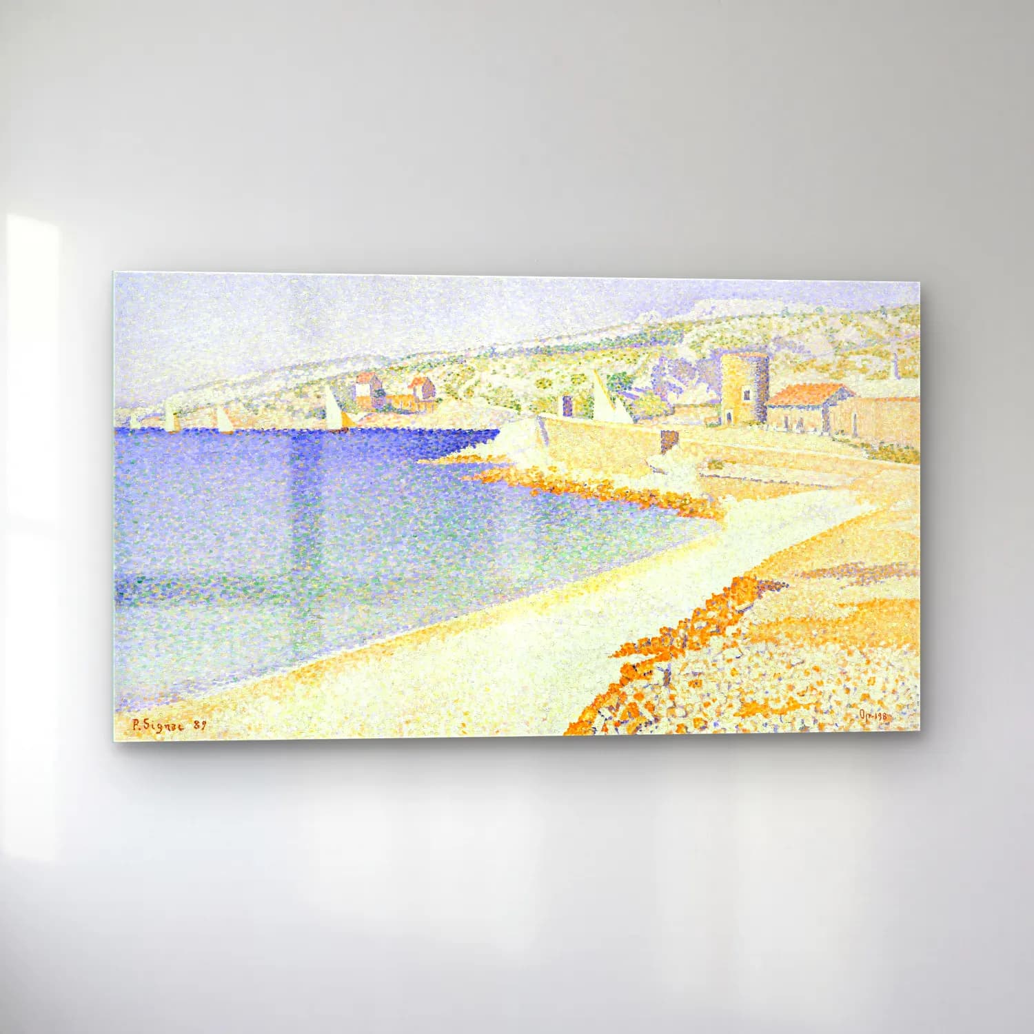 Paul Signac – The Jetty at Cassis cam tablo — sol açıdan görünüm
