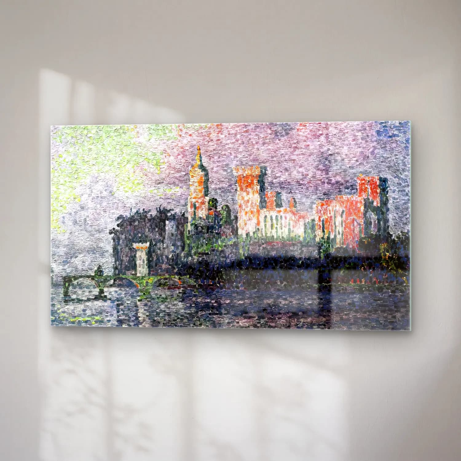 Paul Signac – The Papal Palace in Avignon cam tablo — sağ açıdan görünüm